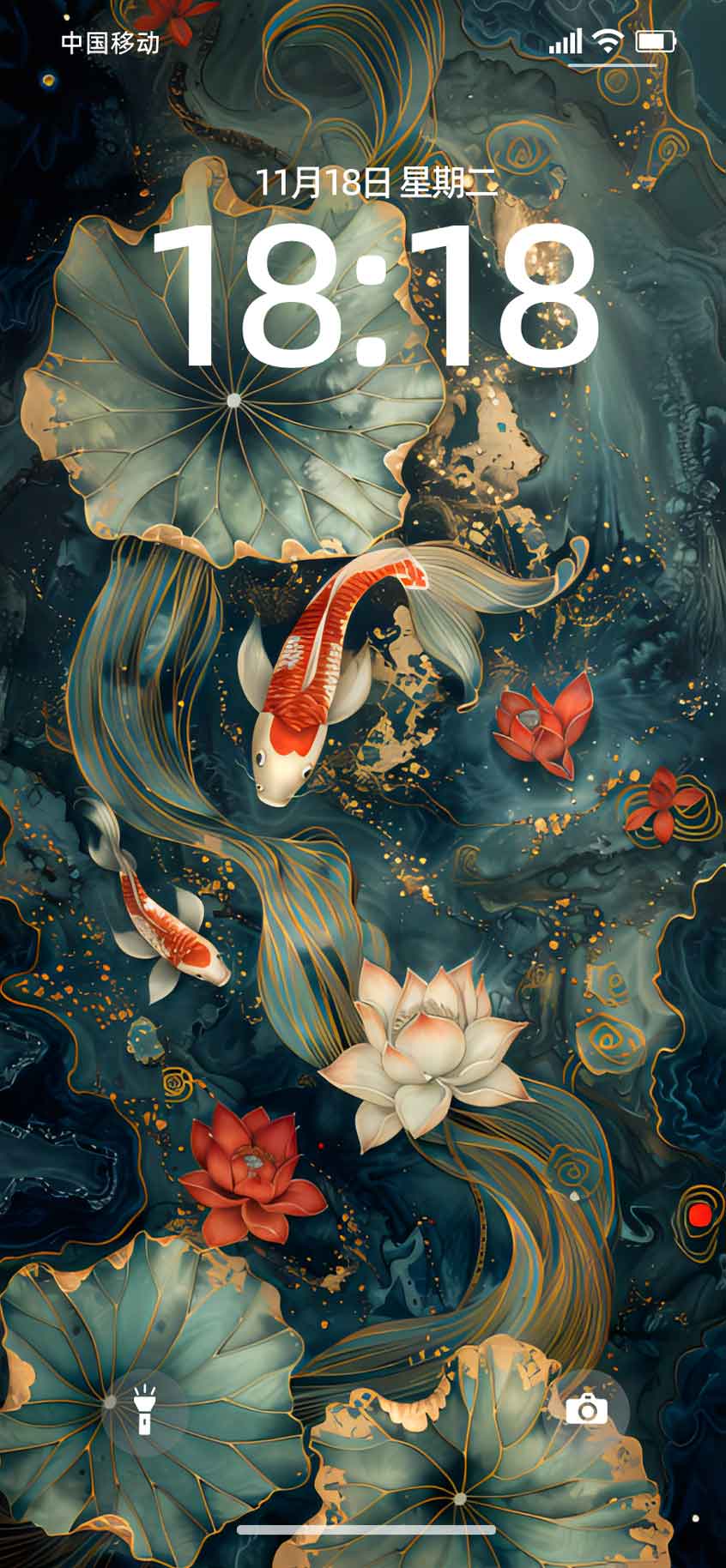 0004鱼戏莲叶4K壁纸动态锦鲤荷花池塘国风手机电脑桌面高清背景图-衔鳞集