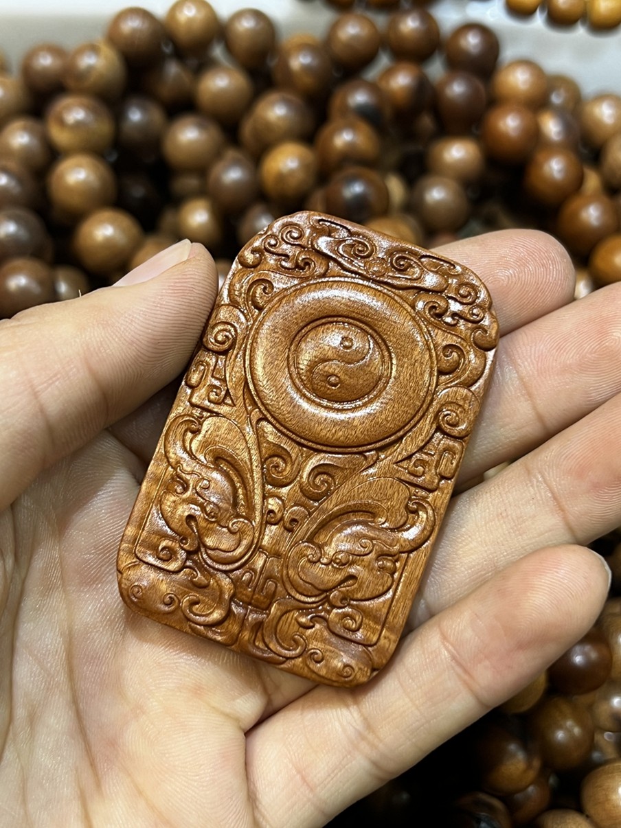 图片[2]-太极阴阳鱼玄武八卦纹枣木随身首饰-衔鳞集