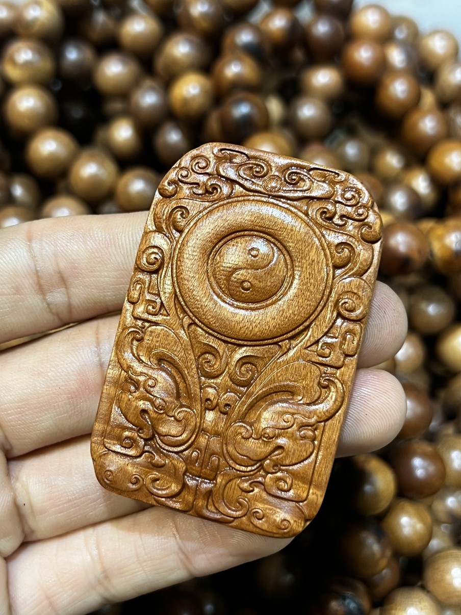 图片[3]-太极阴阳鱼玄武八卦纹枣木随身首饰-衔鳞集