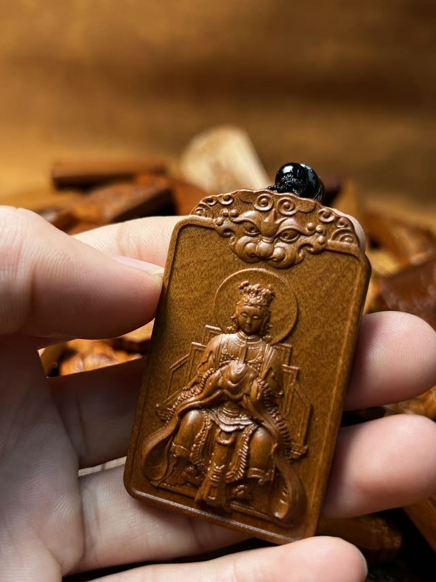 图片[4]-碧霞元君护法赐福枣木精雕随身平安无事牌-衔鳞集