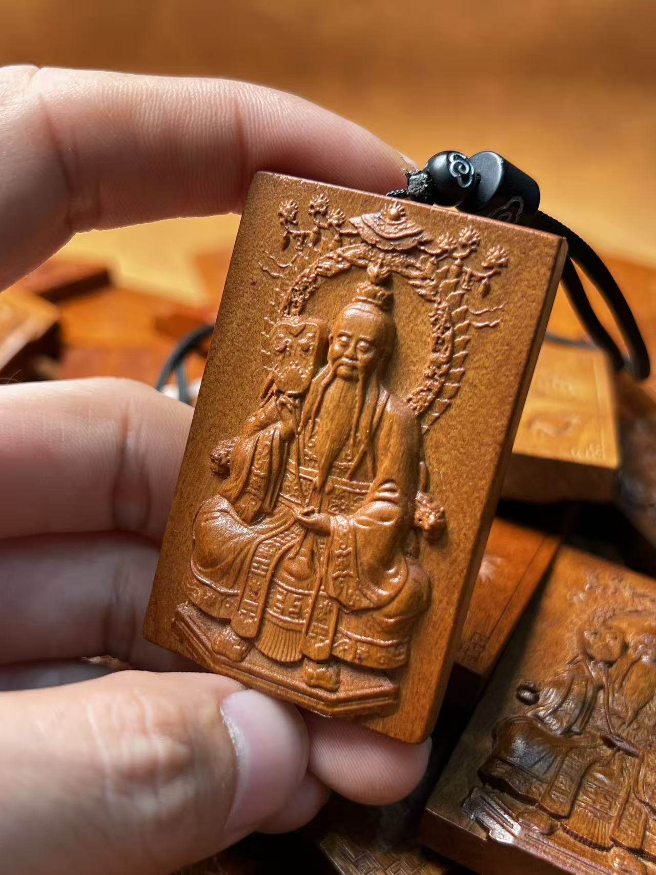 图片[1]-太上老君五岳真形图镇宅纳福枣木随身无事牌-衔鳞集