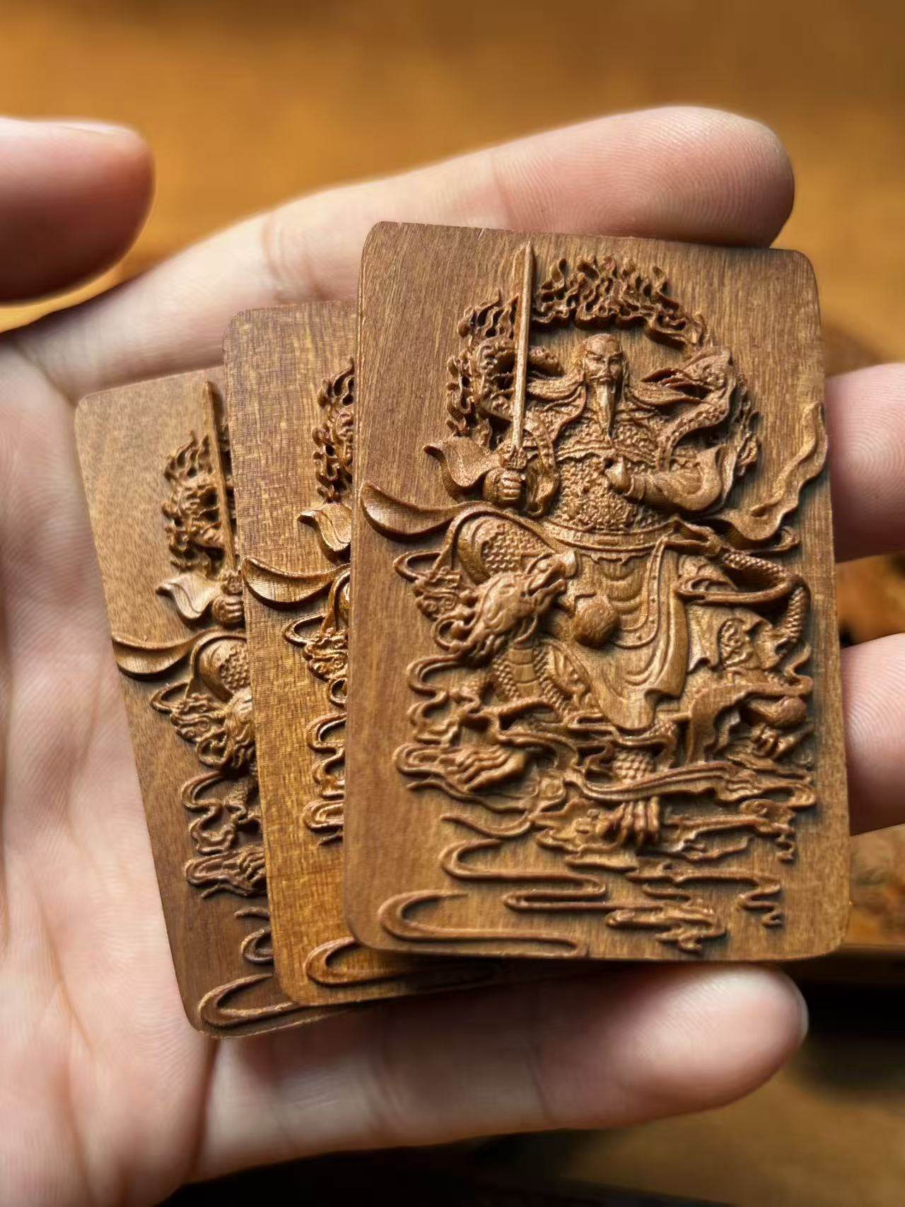 图片[4]-真武大帝护法枣木精雕道系随身无事牌-衔鳞集
