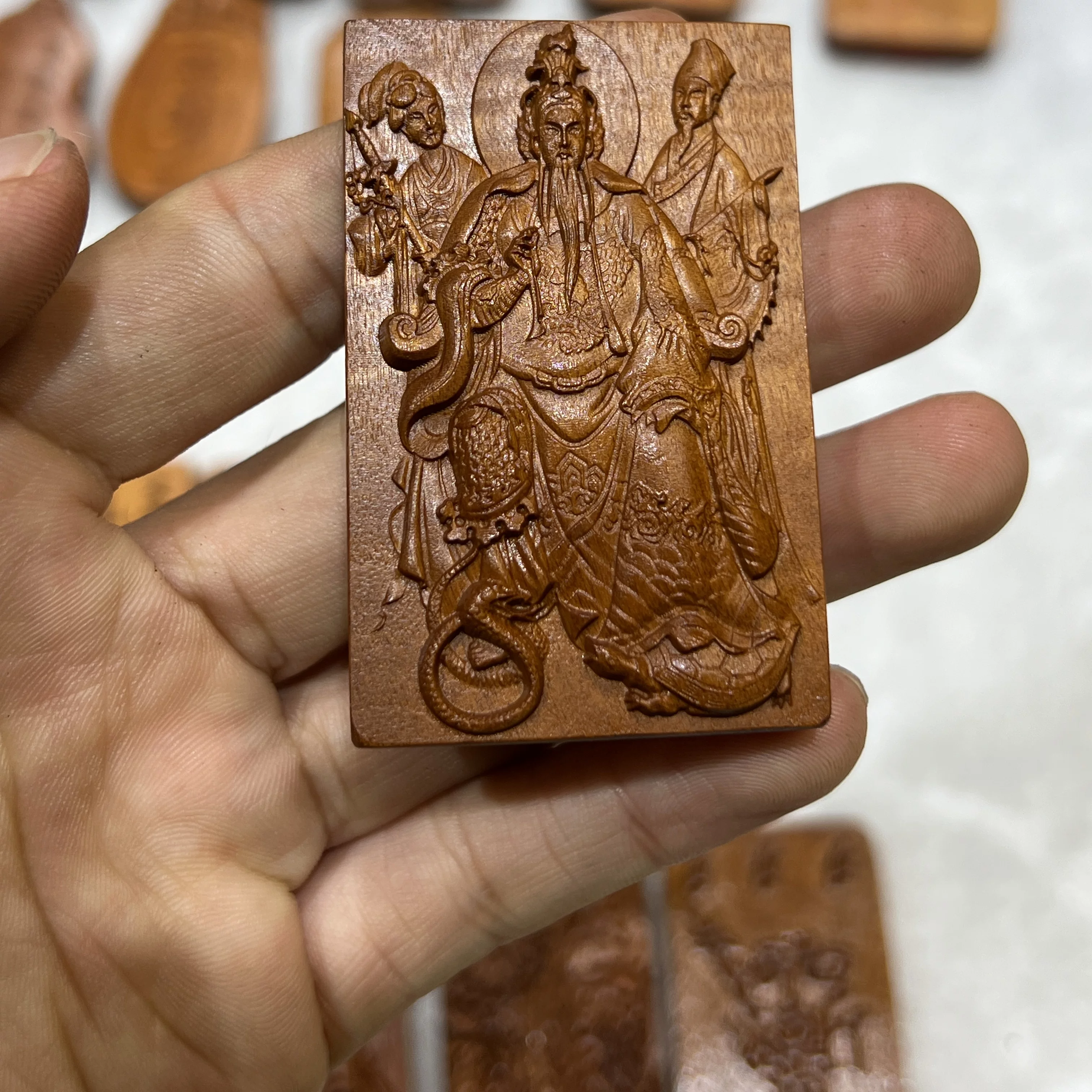 真武大帝十字天经护身镇宅道系枣木精雕无事牌-衔鳞集