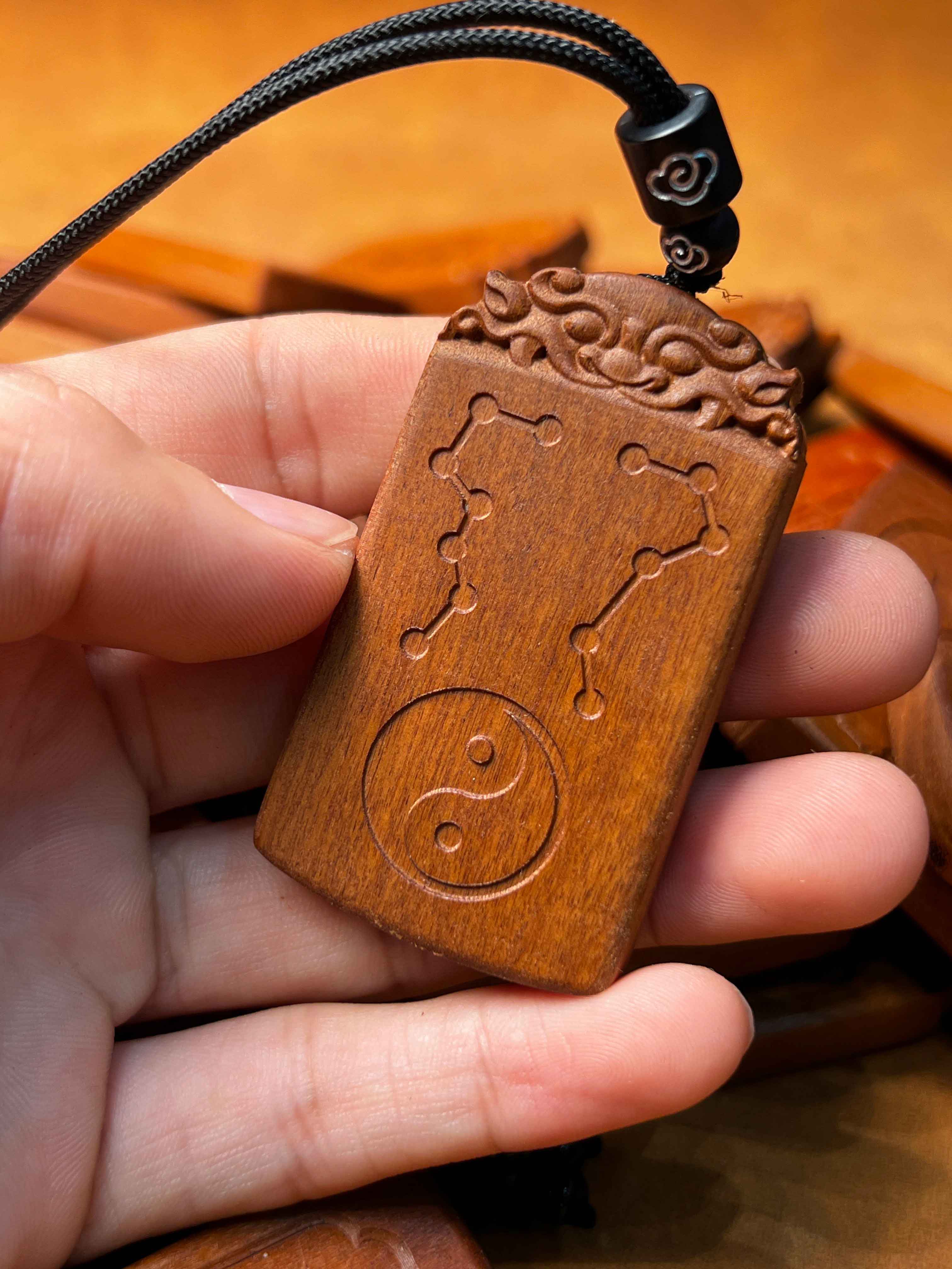 图片[2]-紫微讳南辰北斗太极图七星护命道系枣木无事牌-衔鳞集