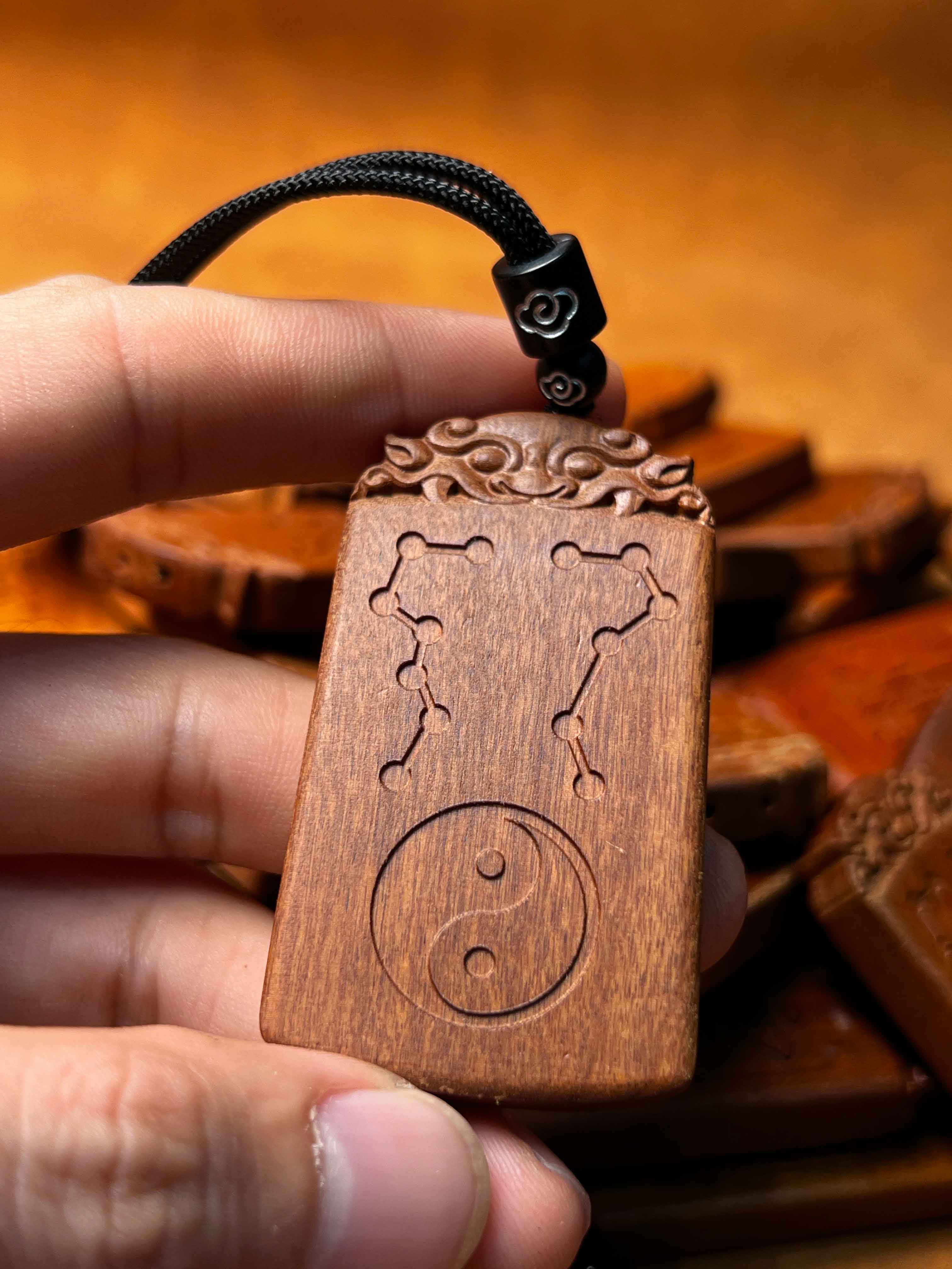 图片[3]-紫微讳南辰北斗太极图七星护命道系枣木无事牌-衔鳞集