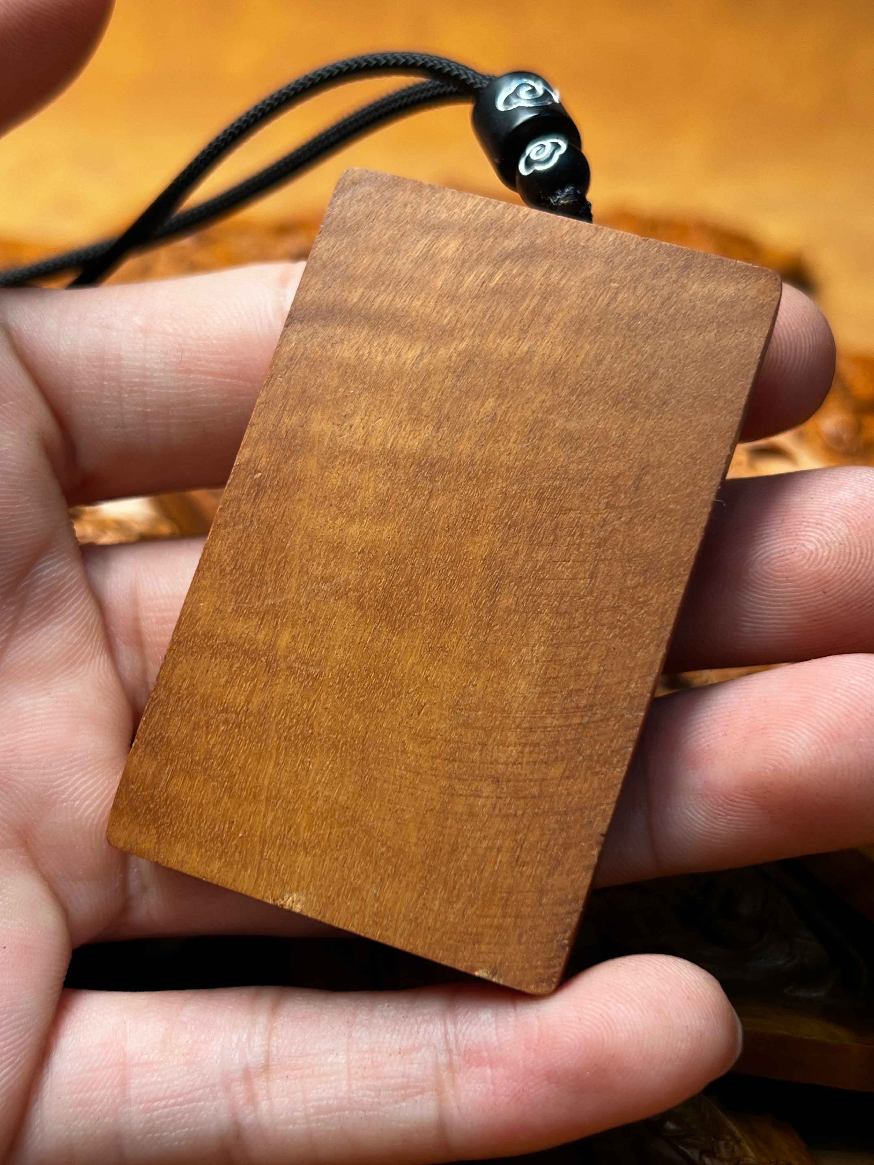 图片[3]-赵公明财神镇宅招财道系枣木精雕无事牌吊坠-衔鳞集