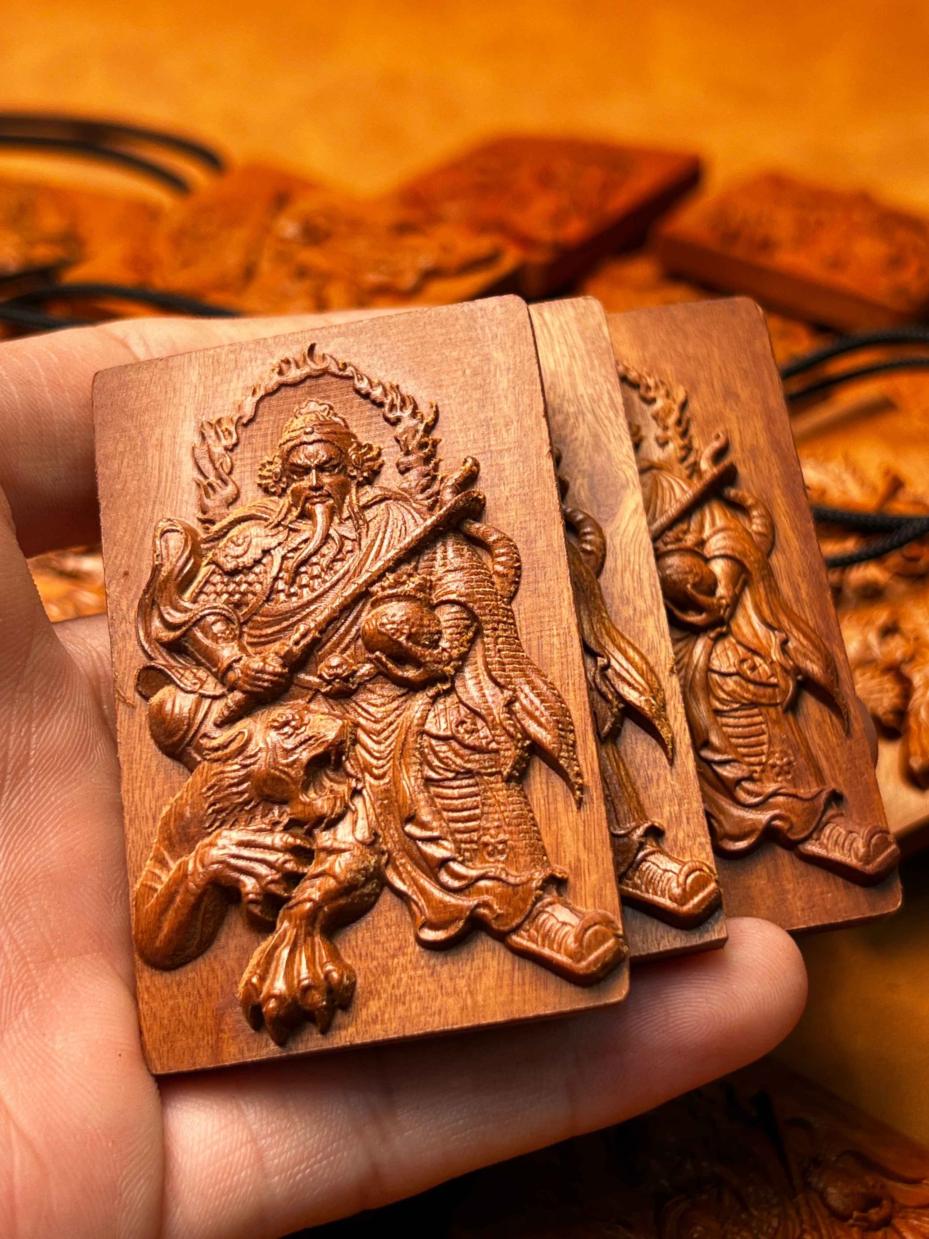 图片[5]-赵公明财神镇宅招财道系枣木精雕无事牌吊坠-衔鳞集