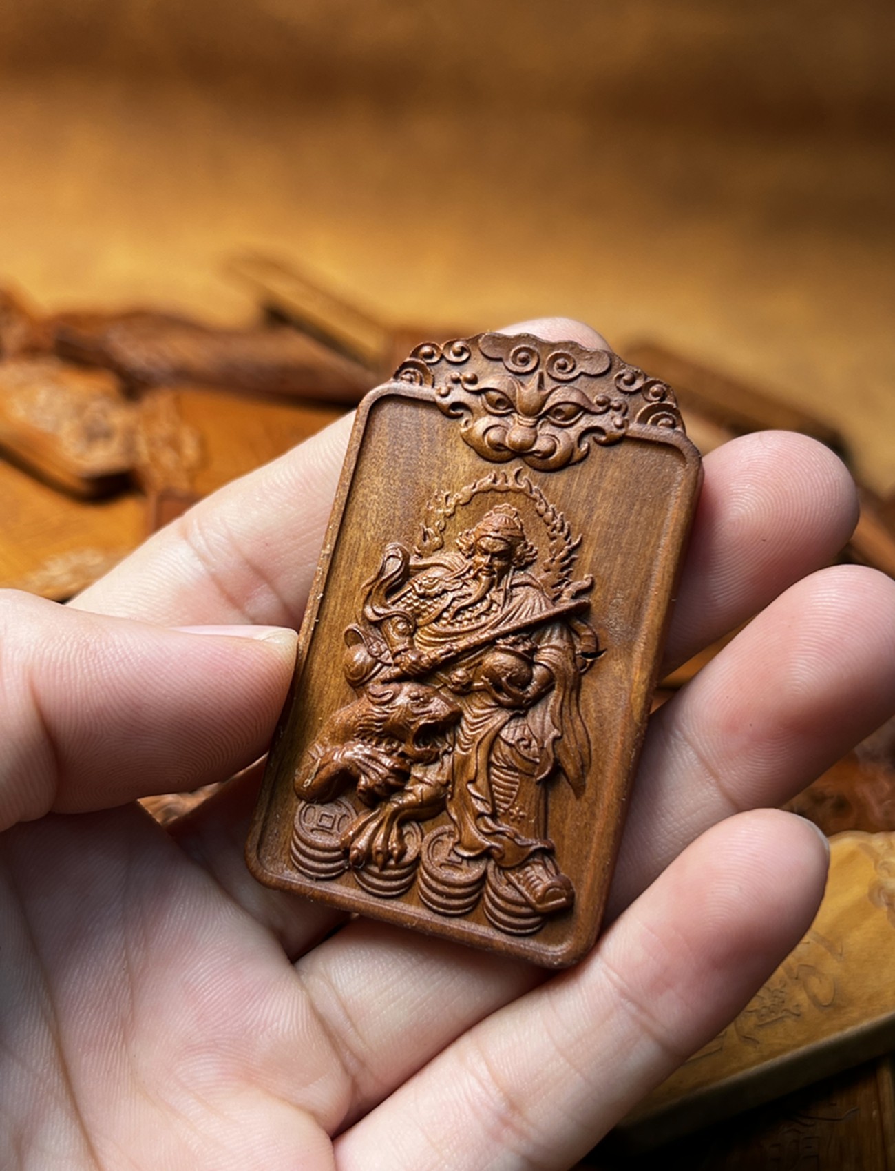 图片[1]-赵公明财神招财镇库道系枣木随身无事牌-衔鳞集