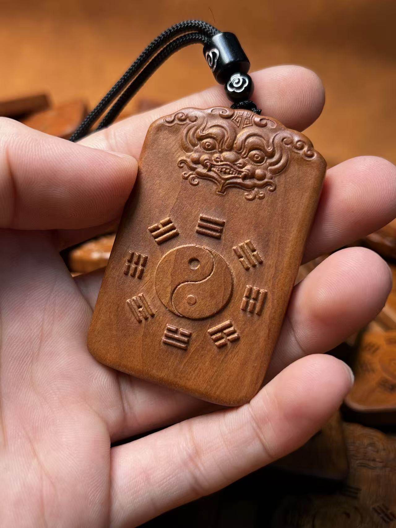 图片[1]-紫微讳八卦纹镇宅化煞枣木精雕平安无事牌-衔鳞集