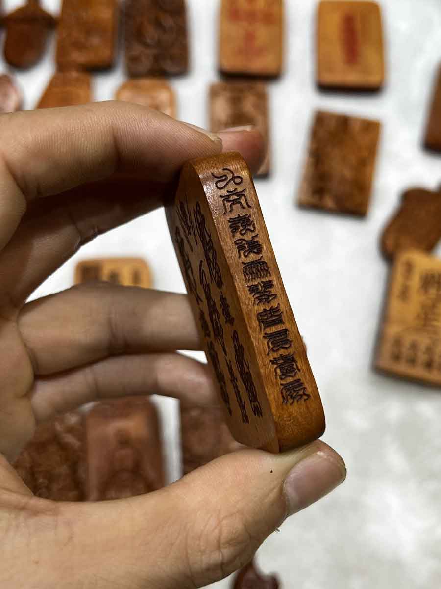 图片[5]-张天师镇煞纳福枣木精雕道系随身无事牌-衔鳞集