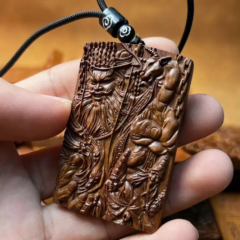 东岳大帝山鬼敕令枣木精雕道系镇宅无事牌-衔鳞集