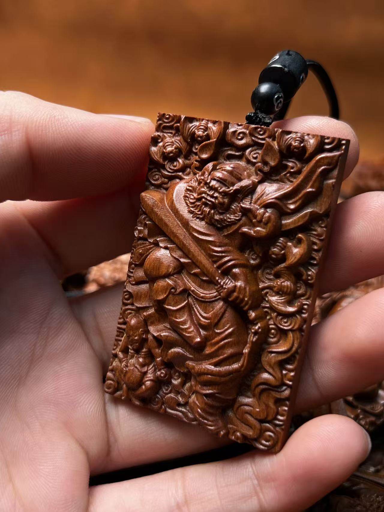 图片[1]-钟馗天师镇宅驱枣木精雕道系平安无事牌-衔鳞集