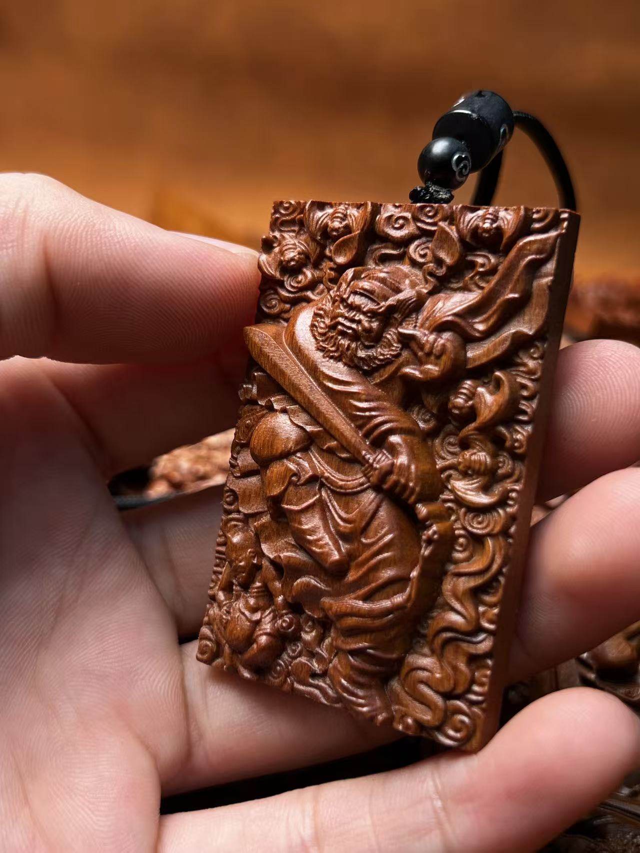 图片[6]-钟馗天师镇宅驱枣木精雕道系平安无事牌-衔鳞集