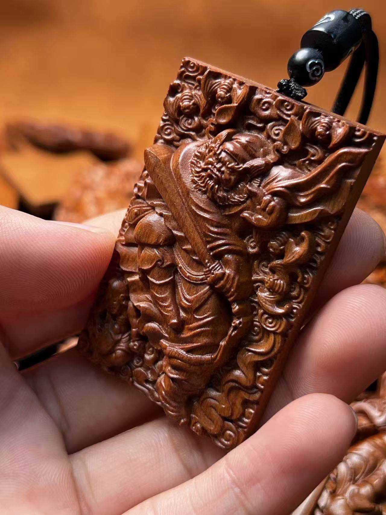 图片[7]-钟馗天师镇宅驱枣木精雕道系平安无事牌-衔鳞集