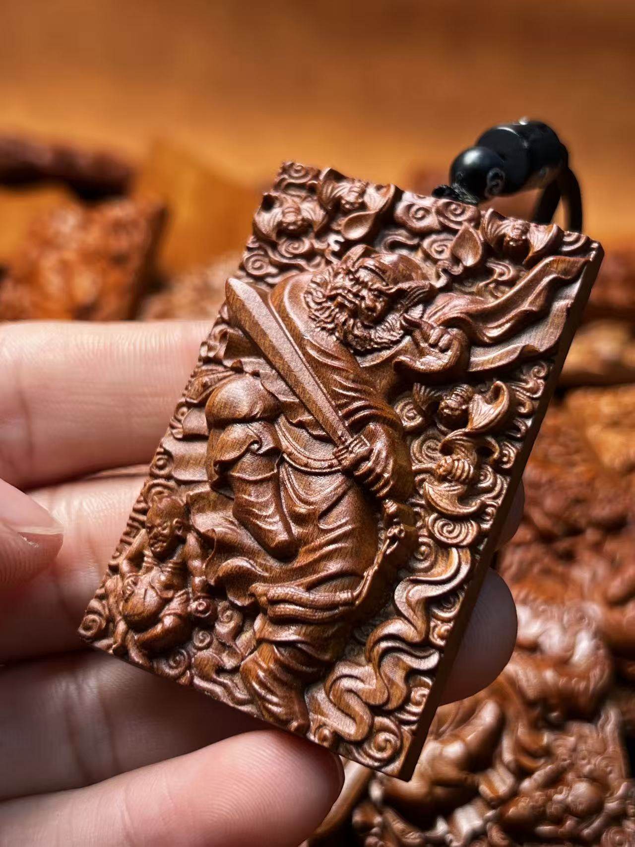 图片[2]-钟馗天师镇宅驱枣木精雕道系平安无事牌-衔鳞集