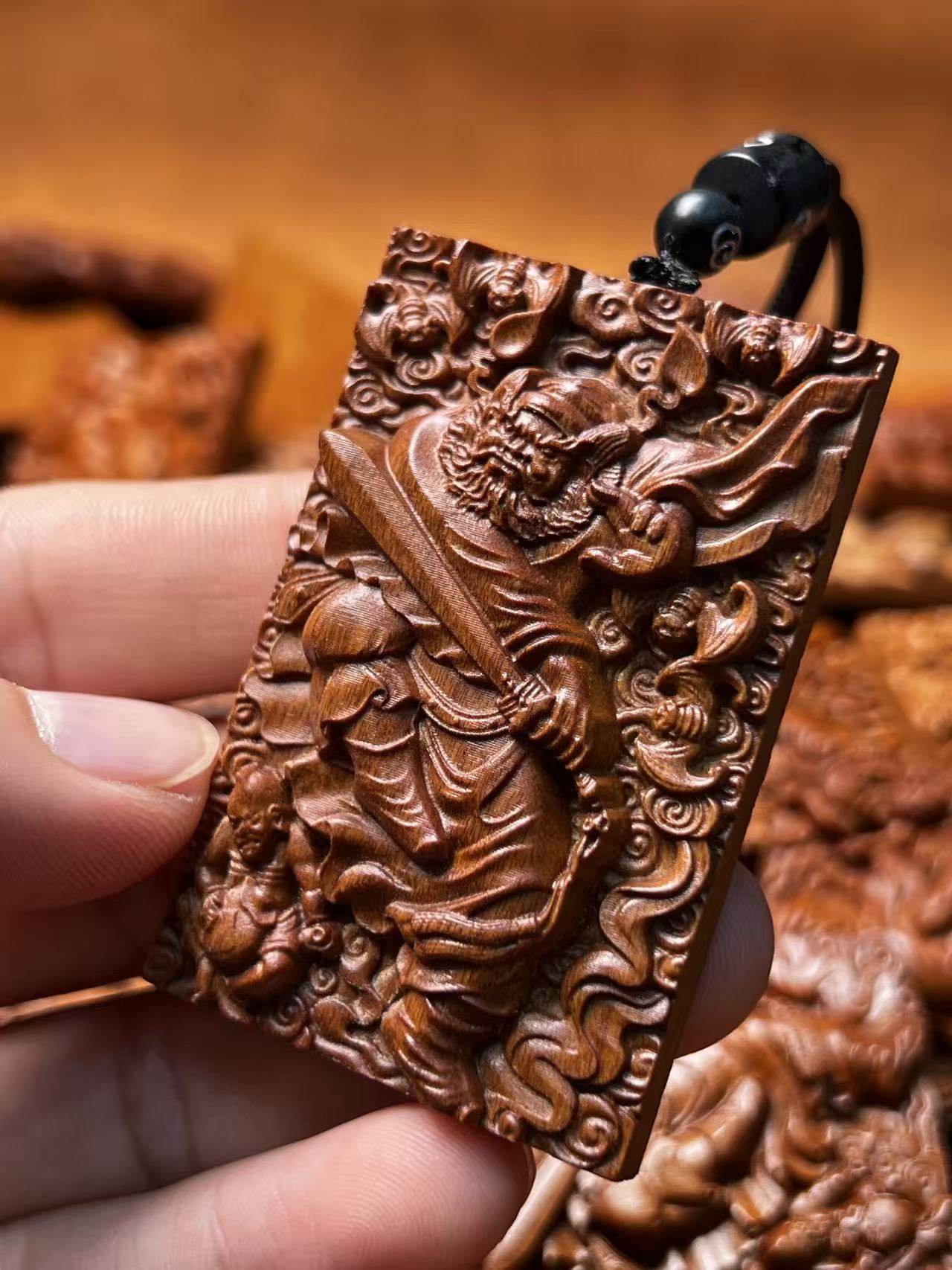 图片[4]-钟馗天师镇宅驱枣木精雕道系平安无事牌-衔鳞集