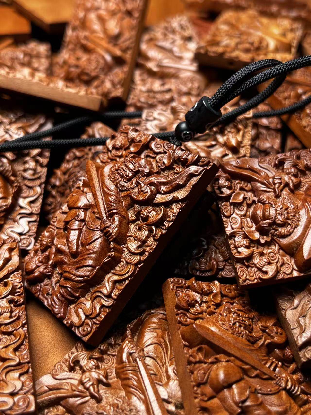 图片[5]-钟馗天师镇宅驱枣木精雕道系平安无事牌-衔鳞集