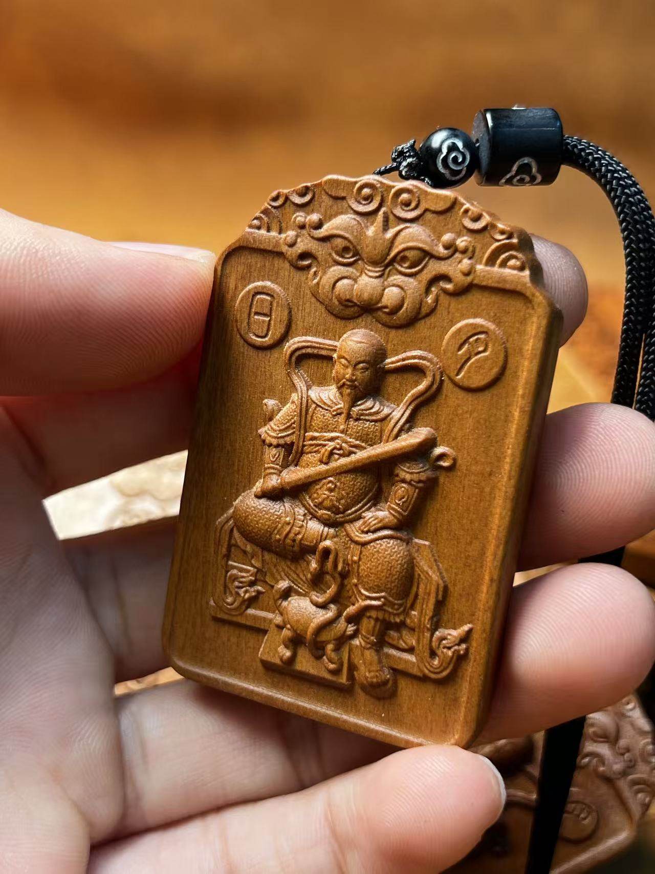 图片[1]-真武大帝荡魔护身枣木精雕道系平安无事牌-衔鳞集