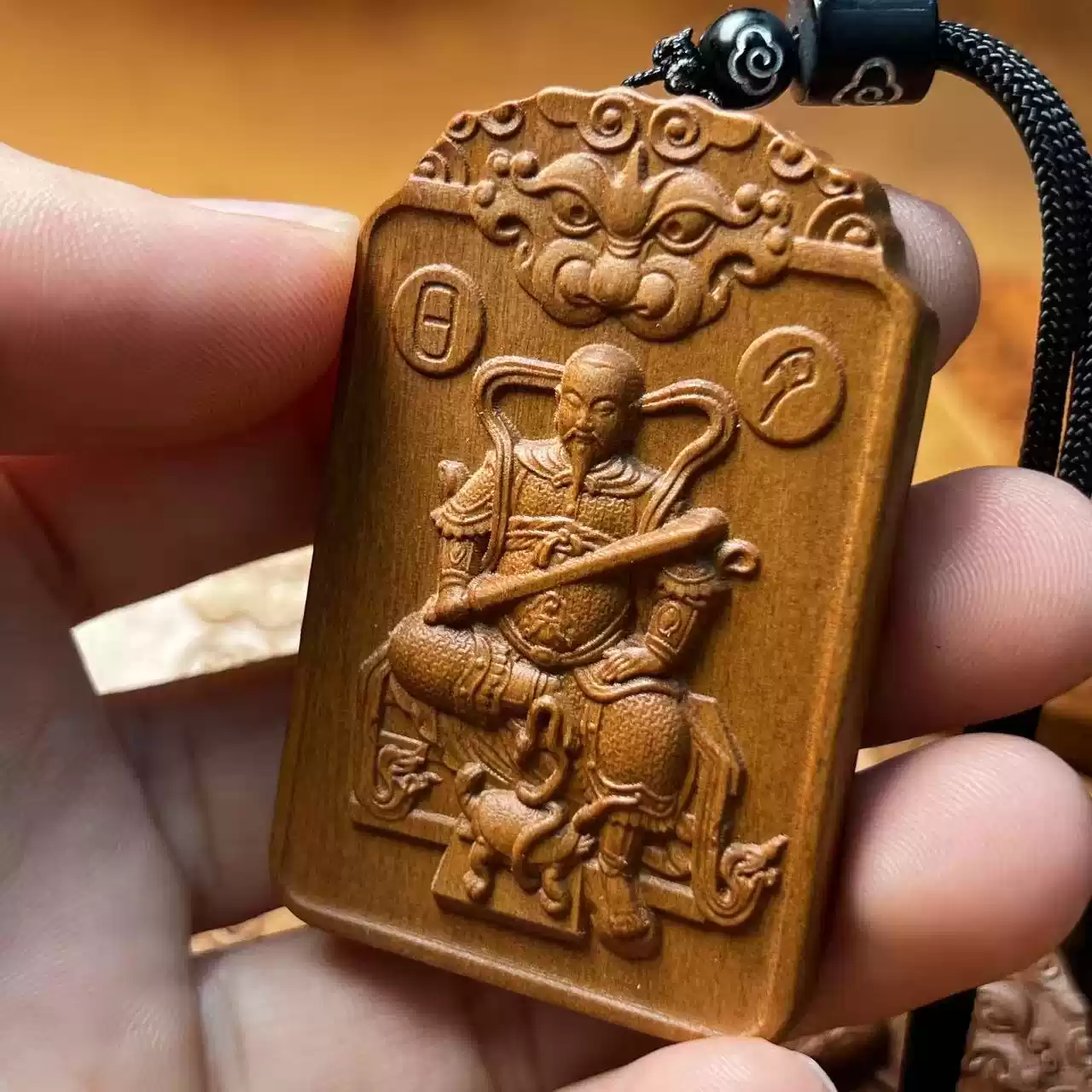 真武大帝荡魔护身枣木精雕道系平安无事牌-衔鳞集