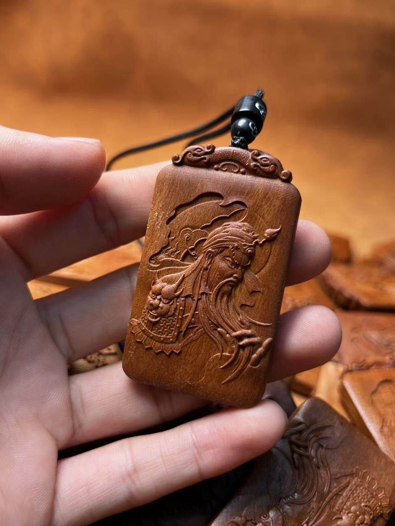 图片[7]-关圣帝君忠义招财枣木精雕道系平安无事牌-衔鳞集