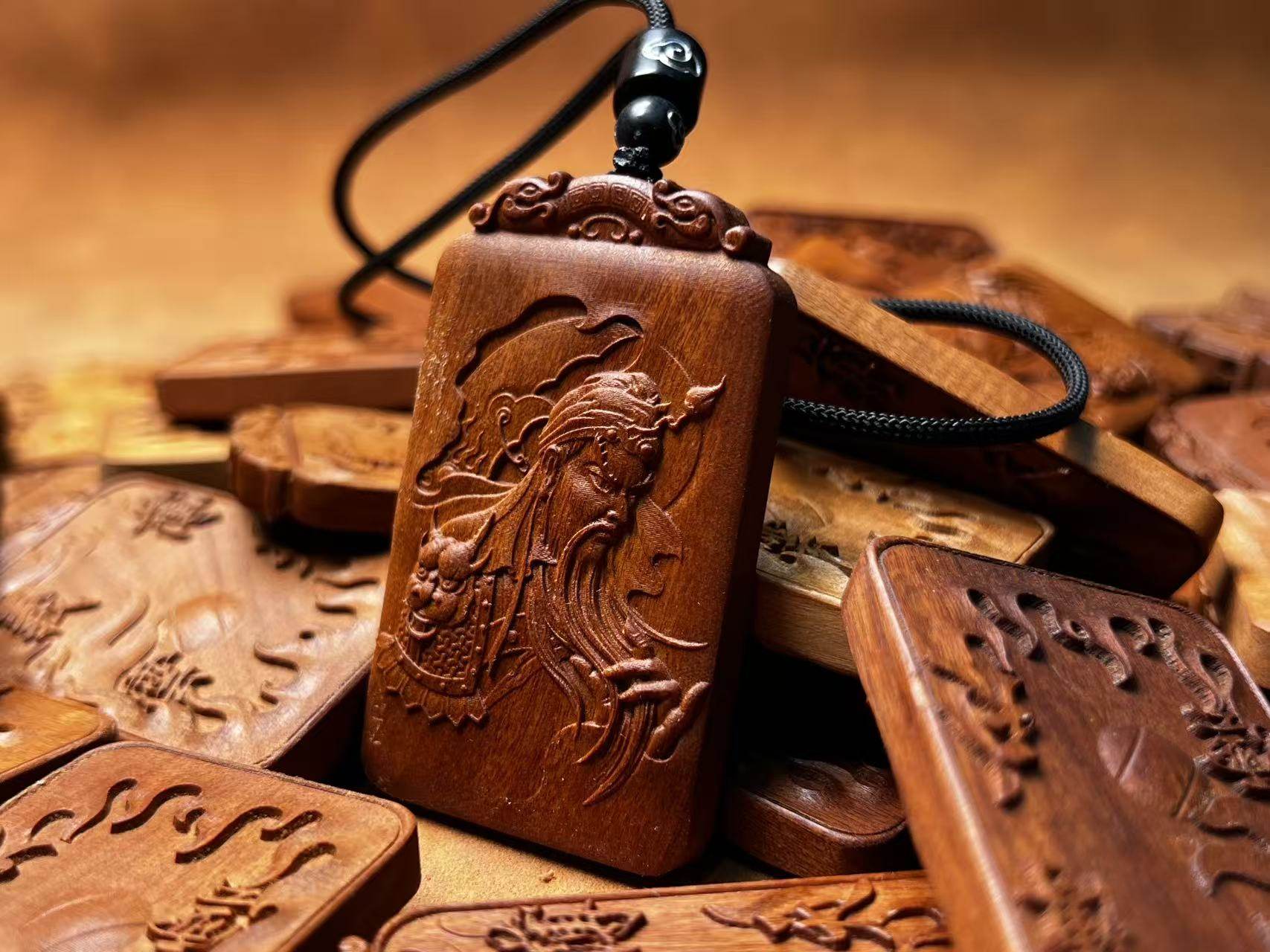 图片[6]-关圣帝君忠义招财枣木精雕道系平安无事牌-衔鳞集