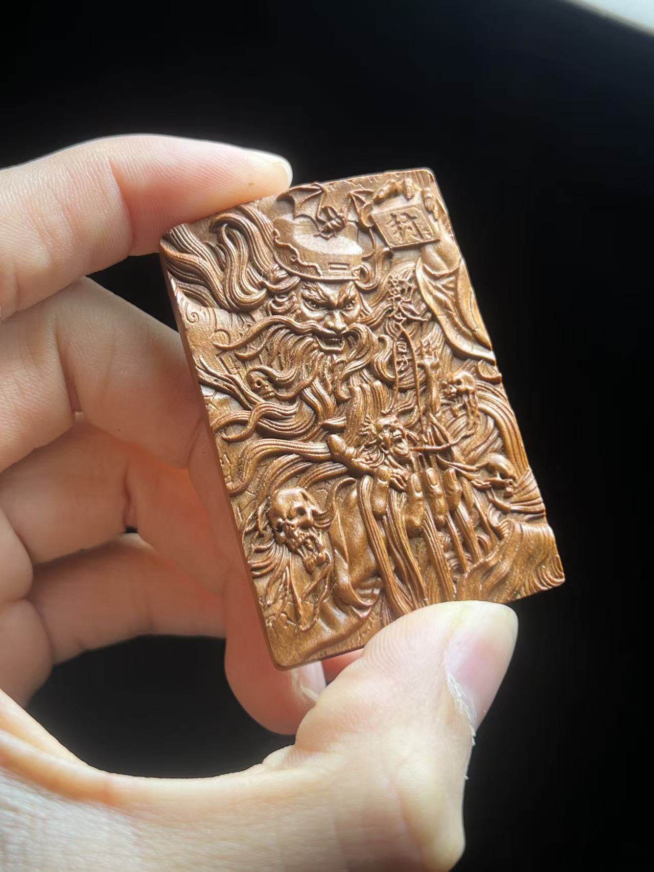 图片[5]-钟馗镇宅驱斜降福枣木精雕道系平安无事牌-衔鳞集