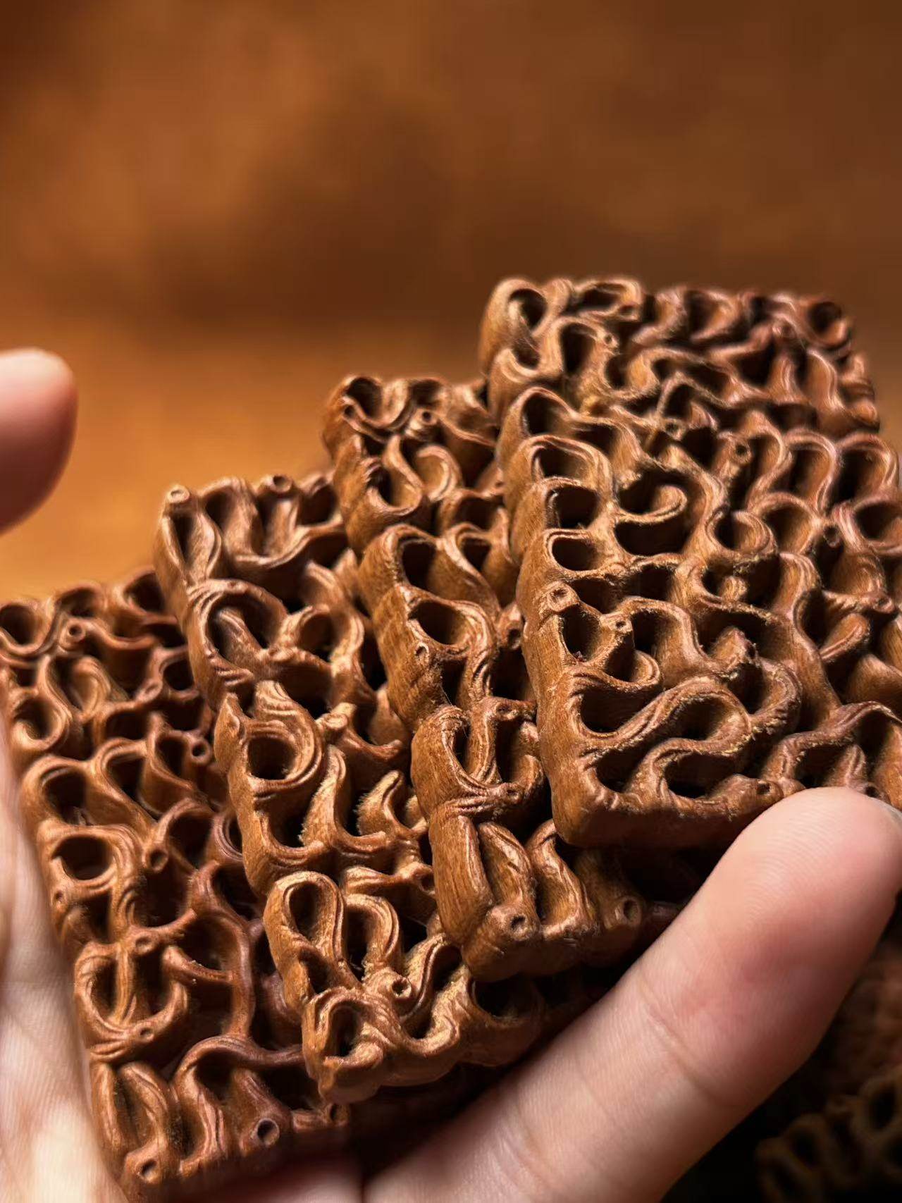 图片[7]-蟠螭纹纳福护身枣木精雕道系平安无事牌-衔鳞集