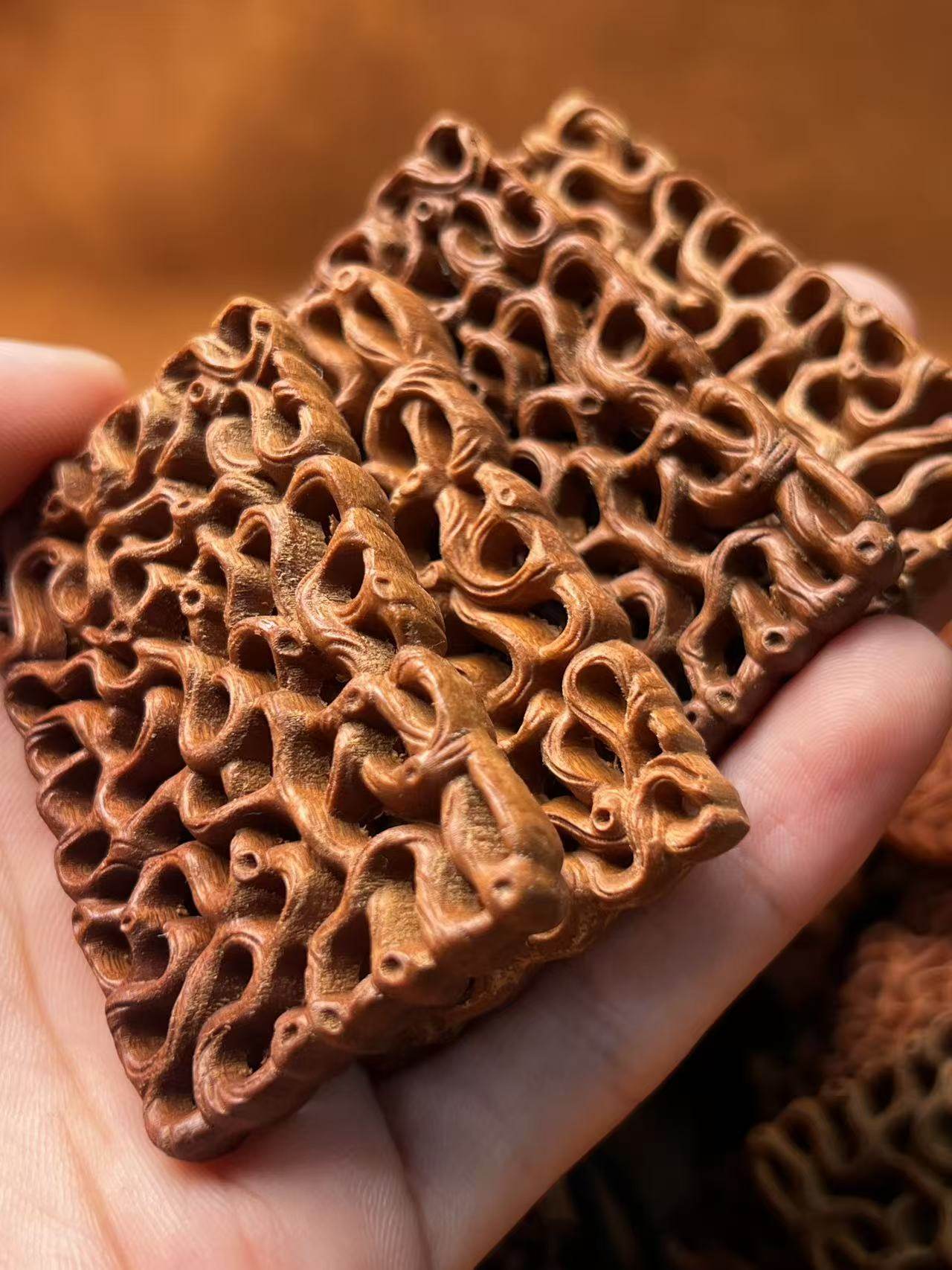 图片[8]-蟠螭纹纳福护身枣木精雕道系平安无事牌-衔鳞集