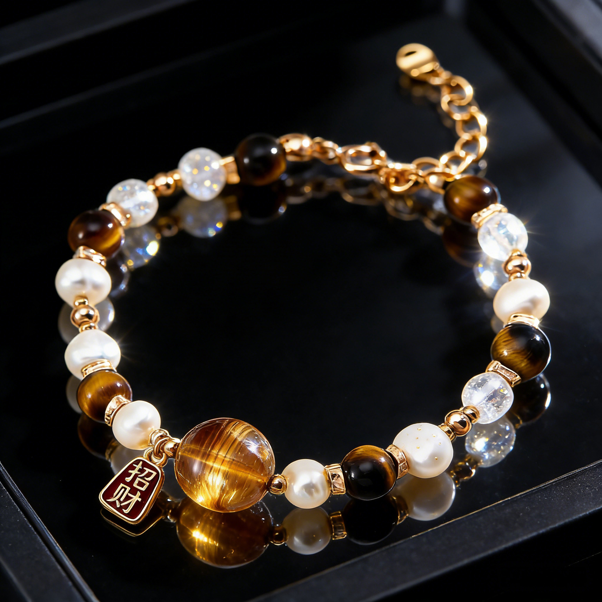 「金虎衔珠」新年三饰手链耳环项链新年系列首发-衔鳞集