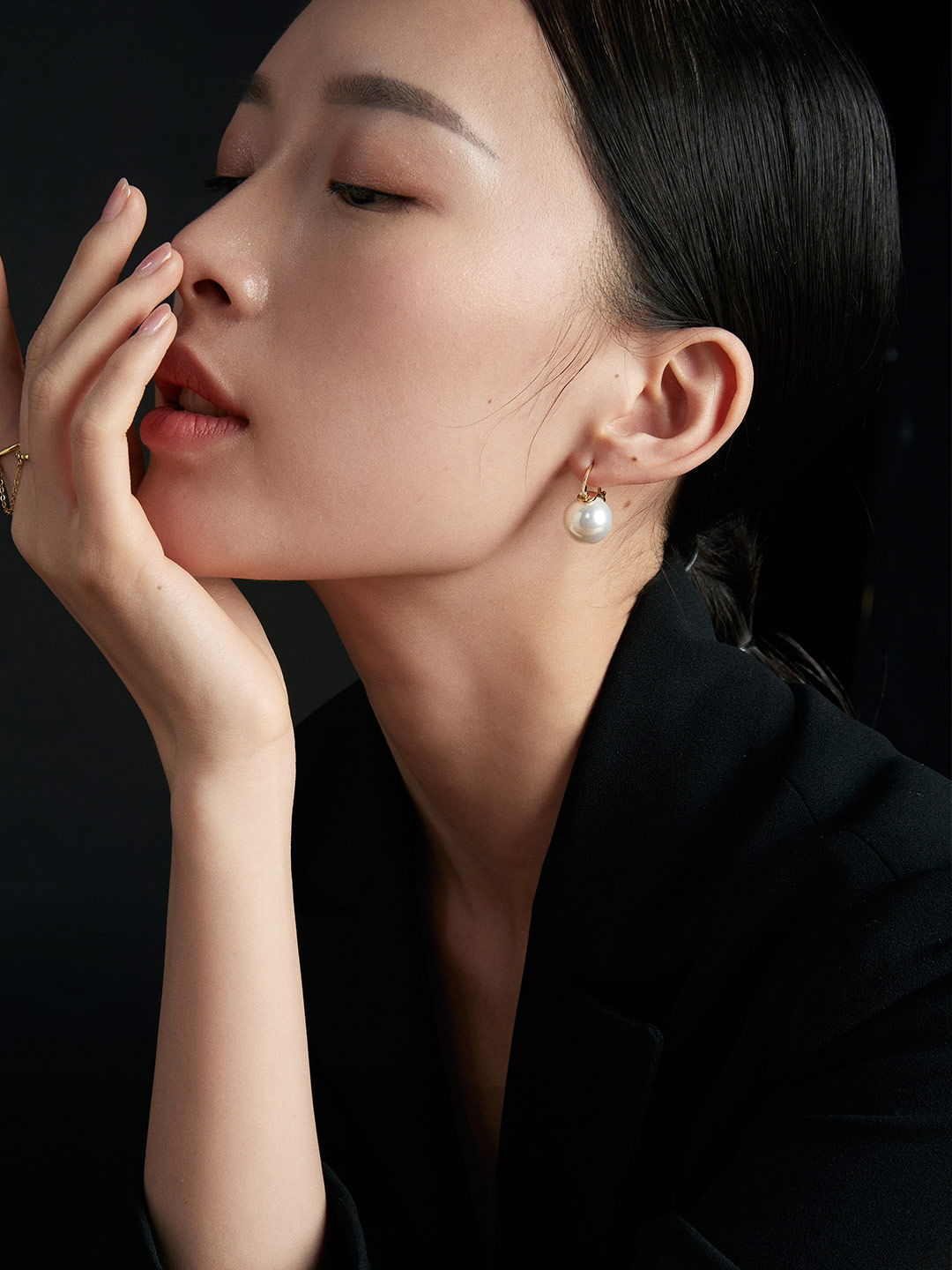 图片[1]-「简」贝珠耳环-衔鳞集