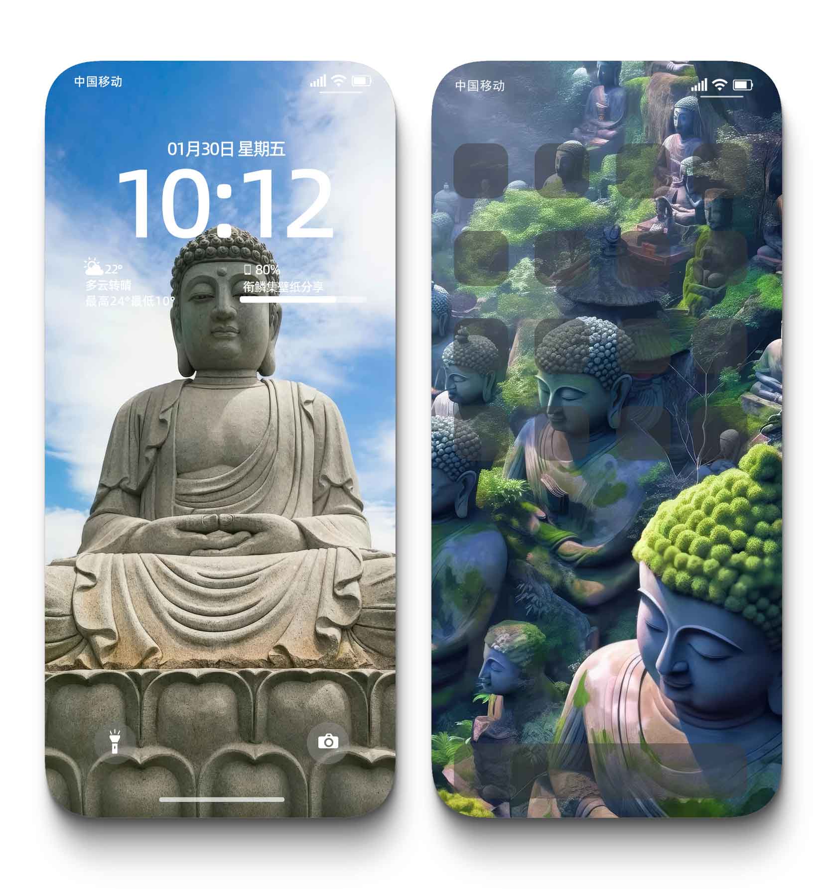 图片[1]-0016莲花佛像4K壁纸禅意庄严打坐静心佛光手机背景图-衔鳞集