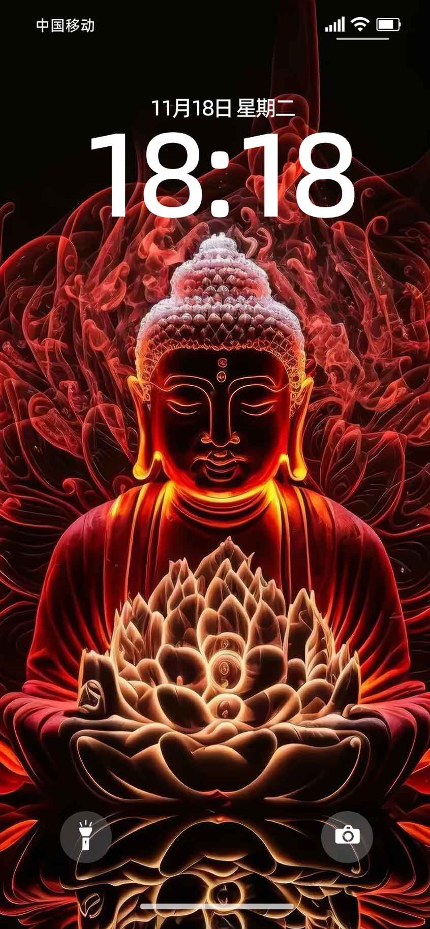 0017佛韵4K壁纸禅意墨迹古风莲花心经手机背景图-衔鳞集