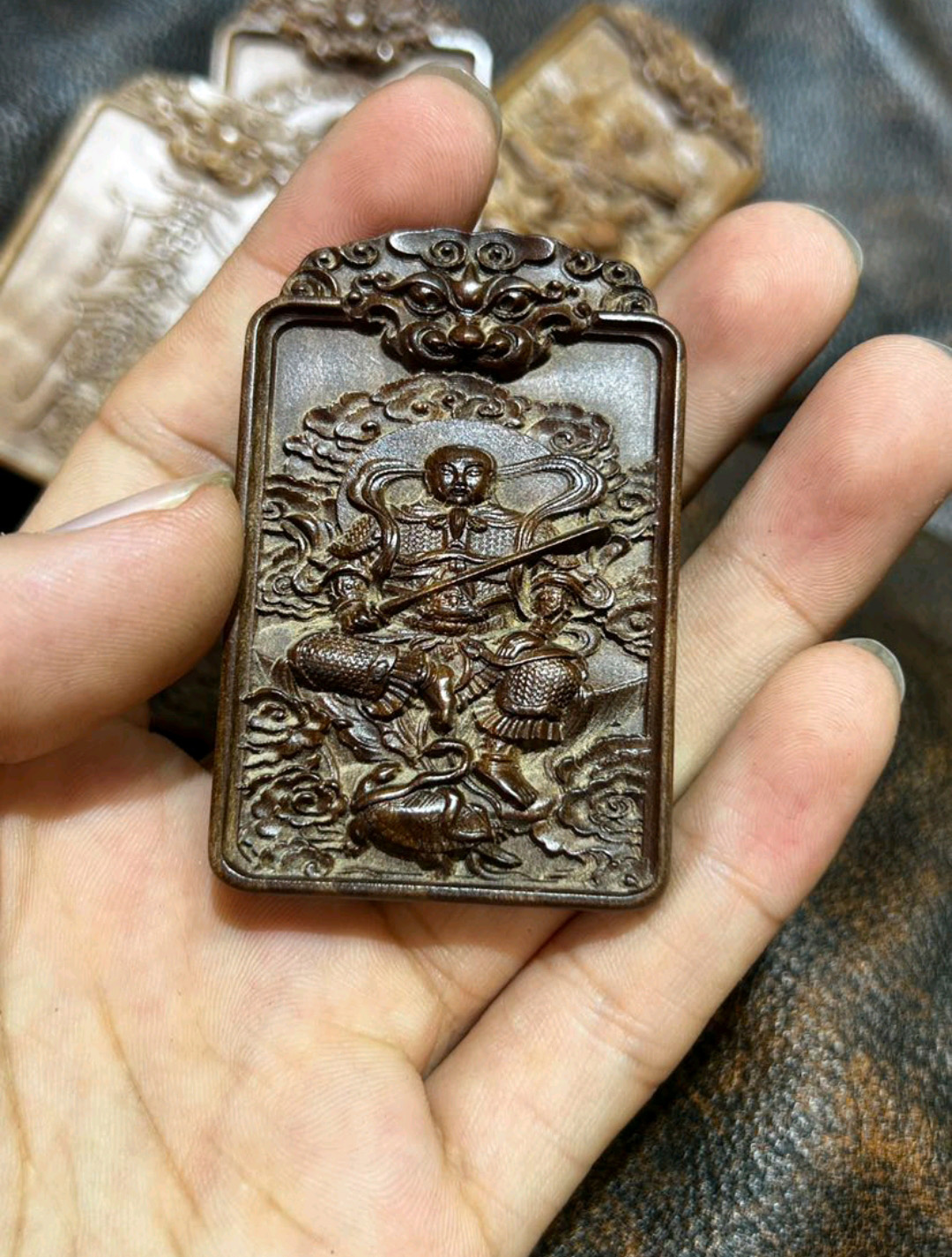 图片[4]-真武大帝檀香木驱邪纳吉护身牌-衔鳞集