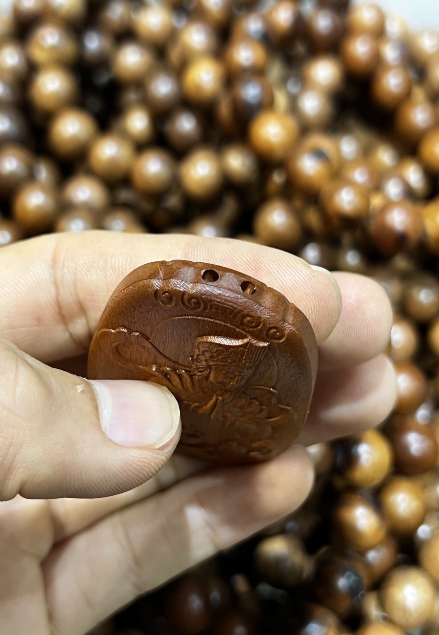 图片[4]-妈祖娘娘巡海护佑枣木精雕道系平安无事牌-衔鳞集