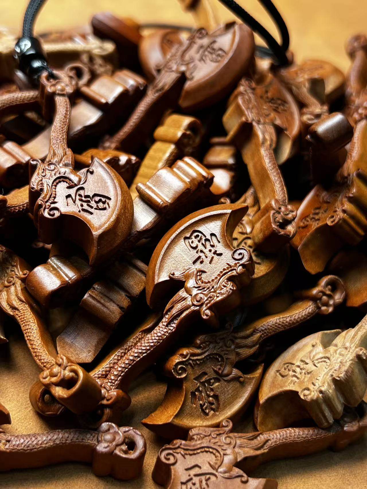 图片[5]-雷霆天威斧五雷枣木精雕道系护身吊坠-衔鳞集