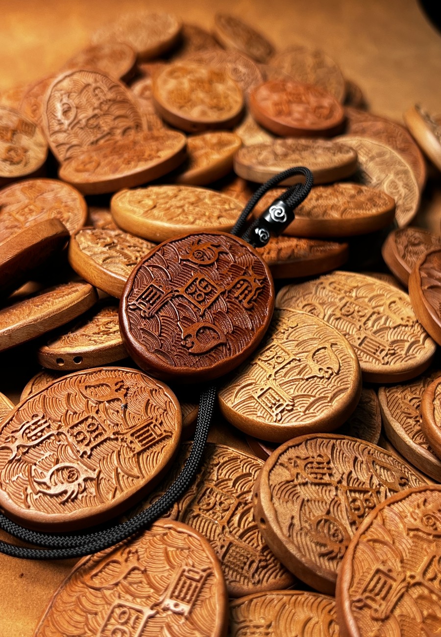 图片[6]-五岳真形图枣木精雕道系随身吊坠-衔鳞集