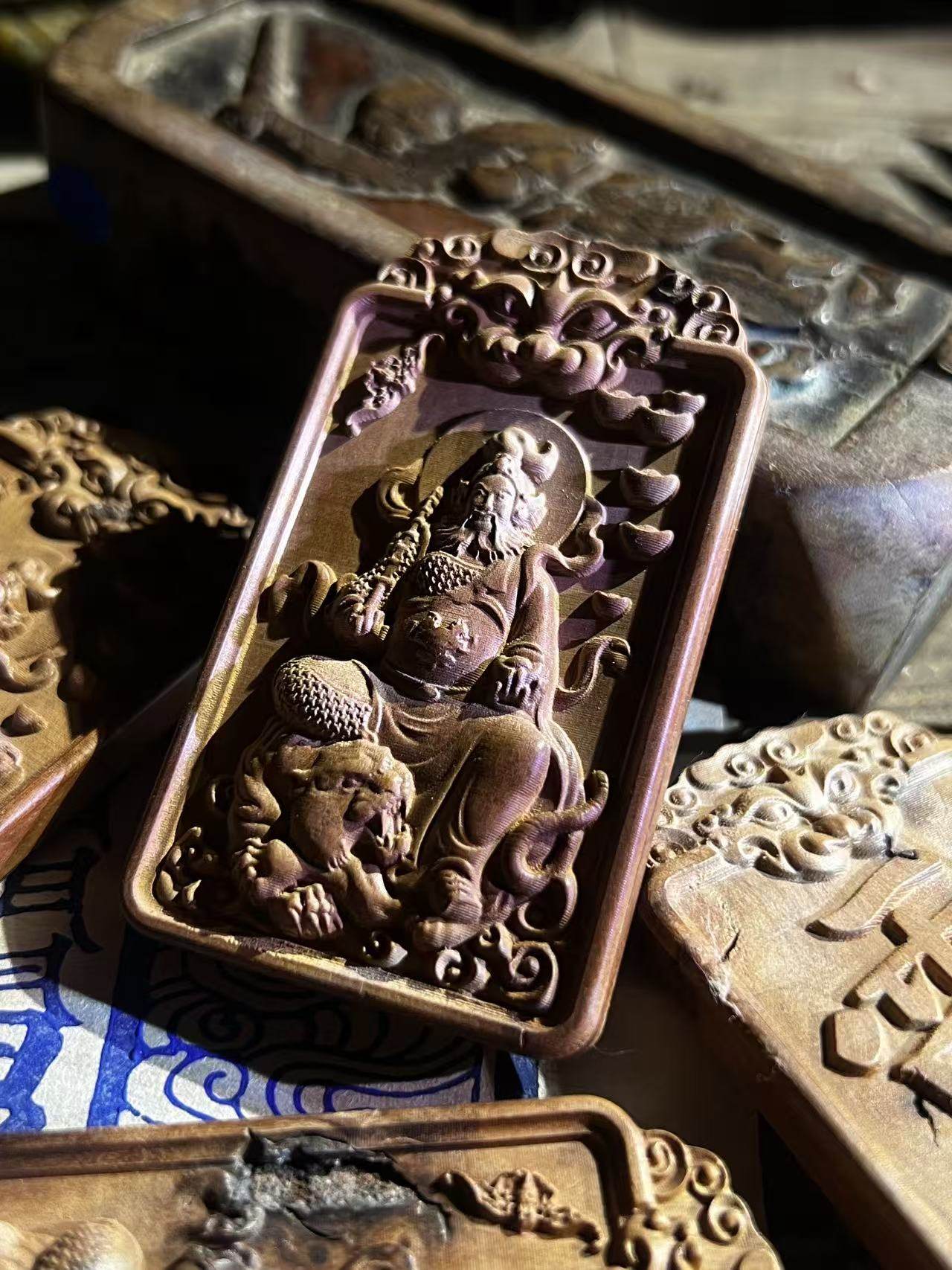 图片[5]-赵公明讳字招财枣木精雕道系平安无事牌-衔鳞集