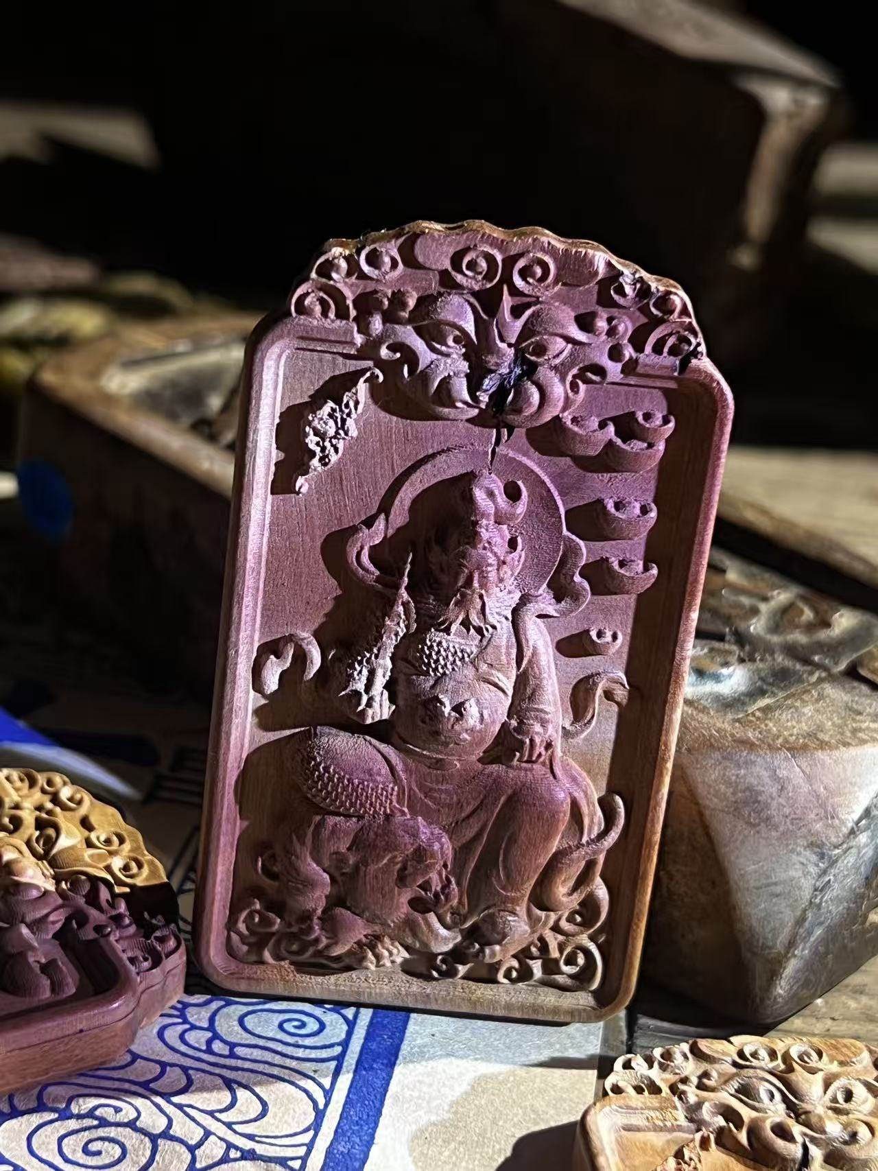 图片[4]-赵公明讳字招财枣木精雕道系平安无事牌-衔鳞集