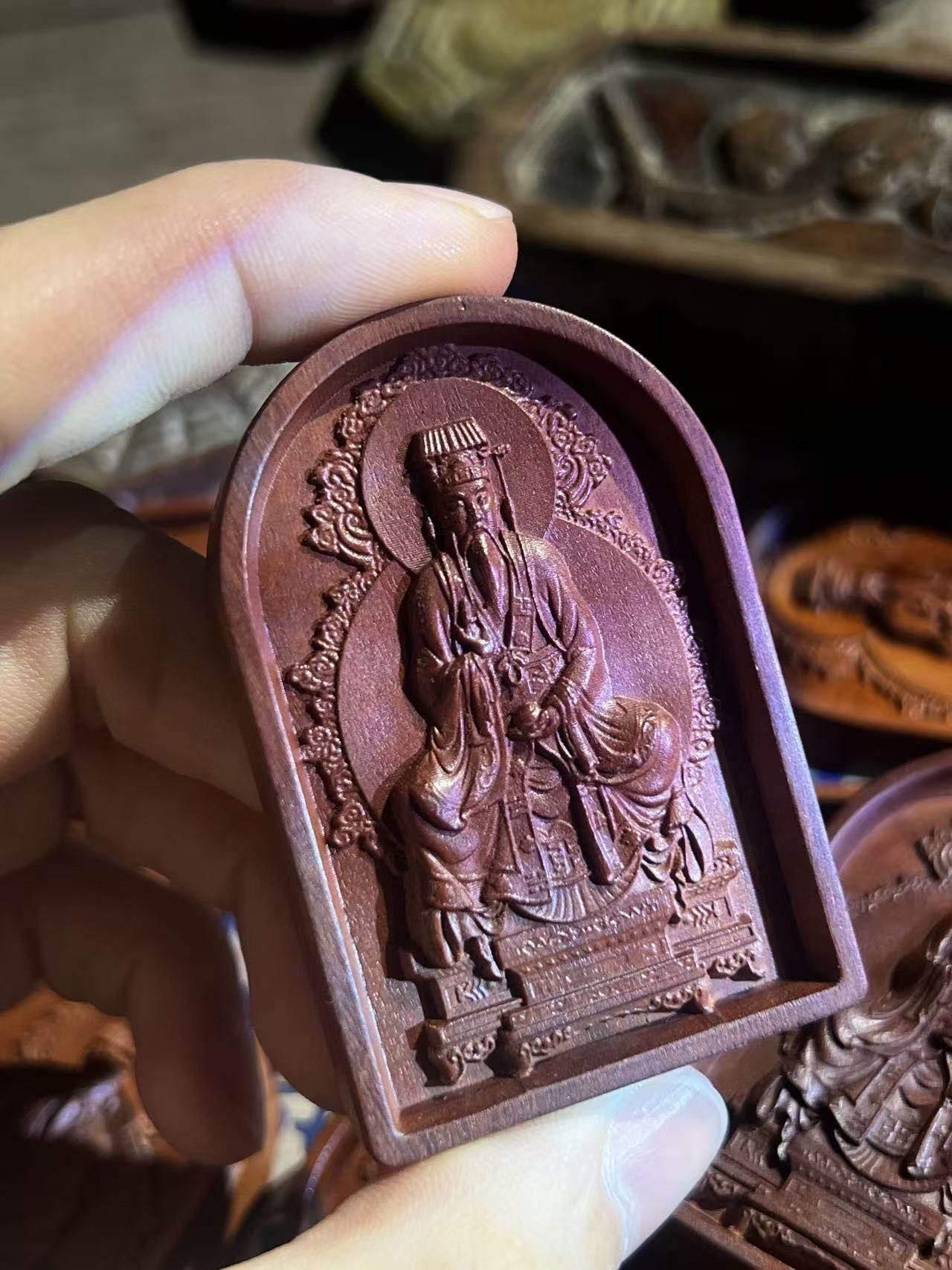 图片[1]-文昌帝君开智枣木老料精雕道系无事牌-衔鳞集