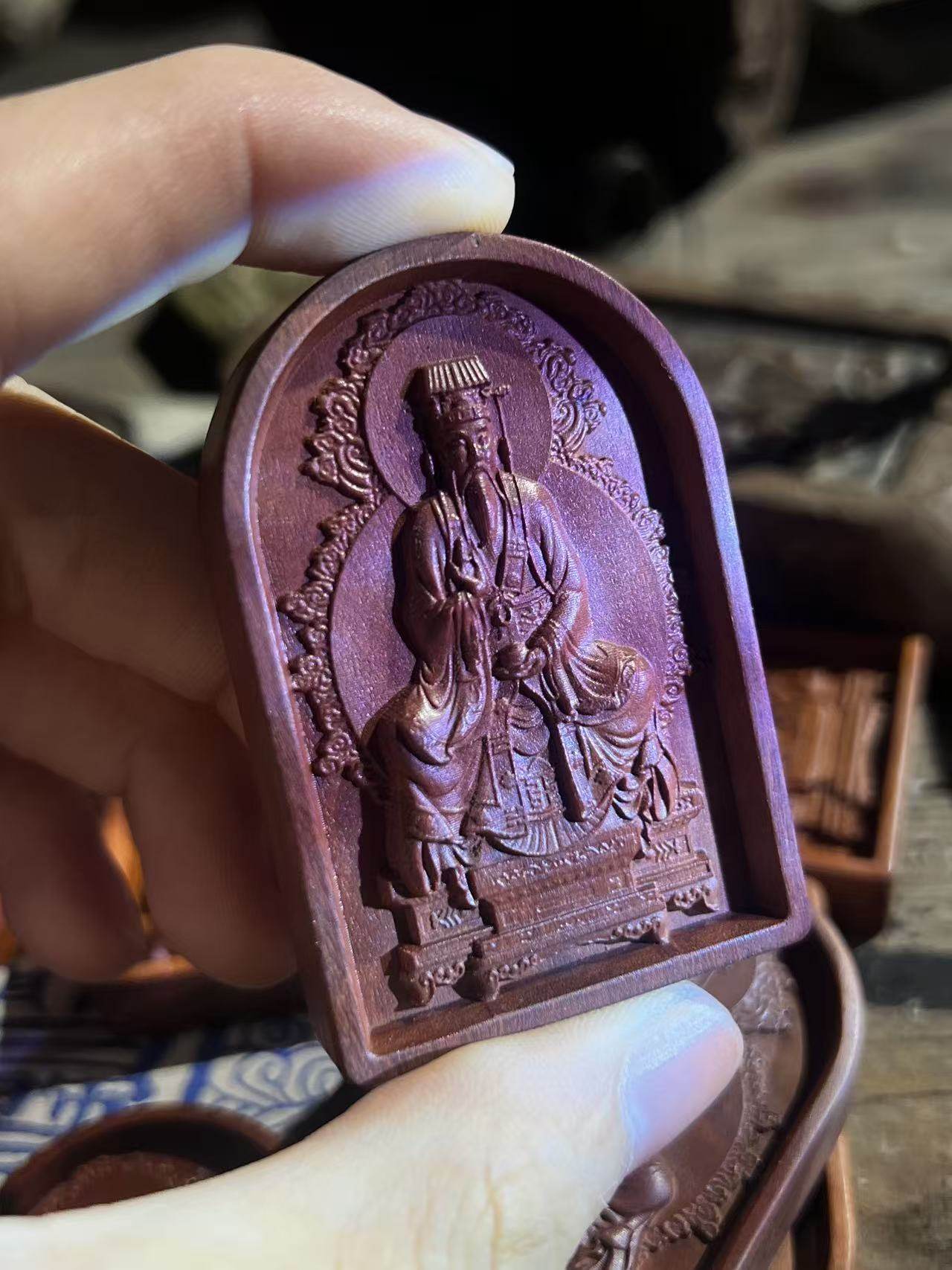 图片[2]-文昌帝君开智枣木老料精雕道系无事牌-衔鳞集