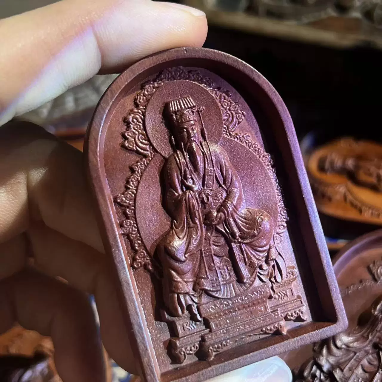 文昌帝君开智枣木老料精雕道系无事牌-衔鳞集