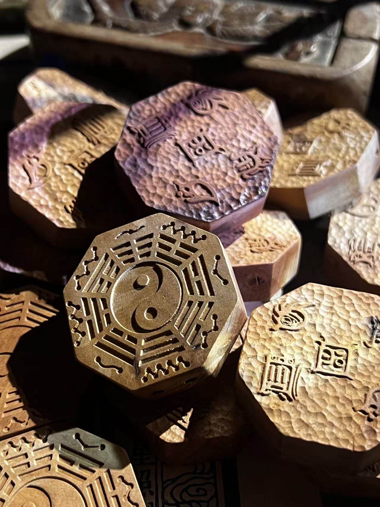 图片[8]-五岳真形太极八卦枣木雕刻道系无事牌-衔鳞集