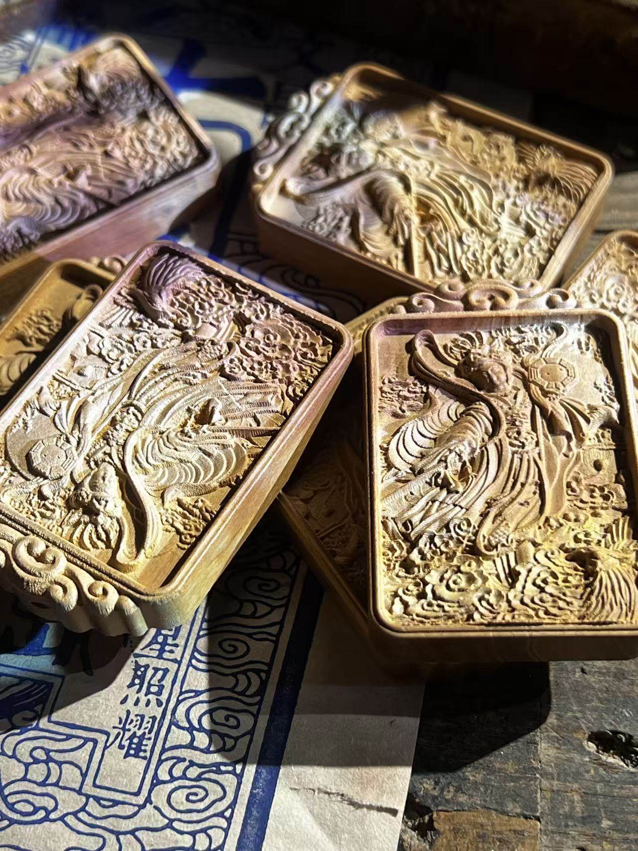 图片[3]-九天玄女赐福枣木精雕道系平安无事牌-衔鳞集