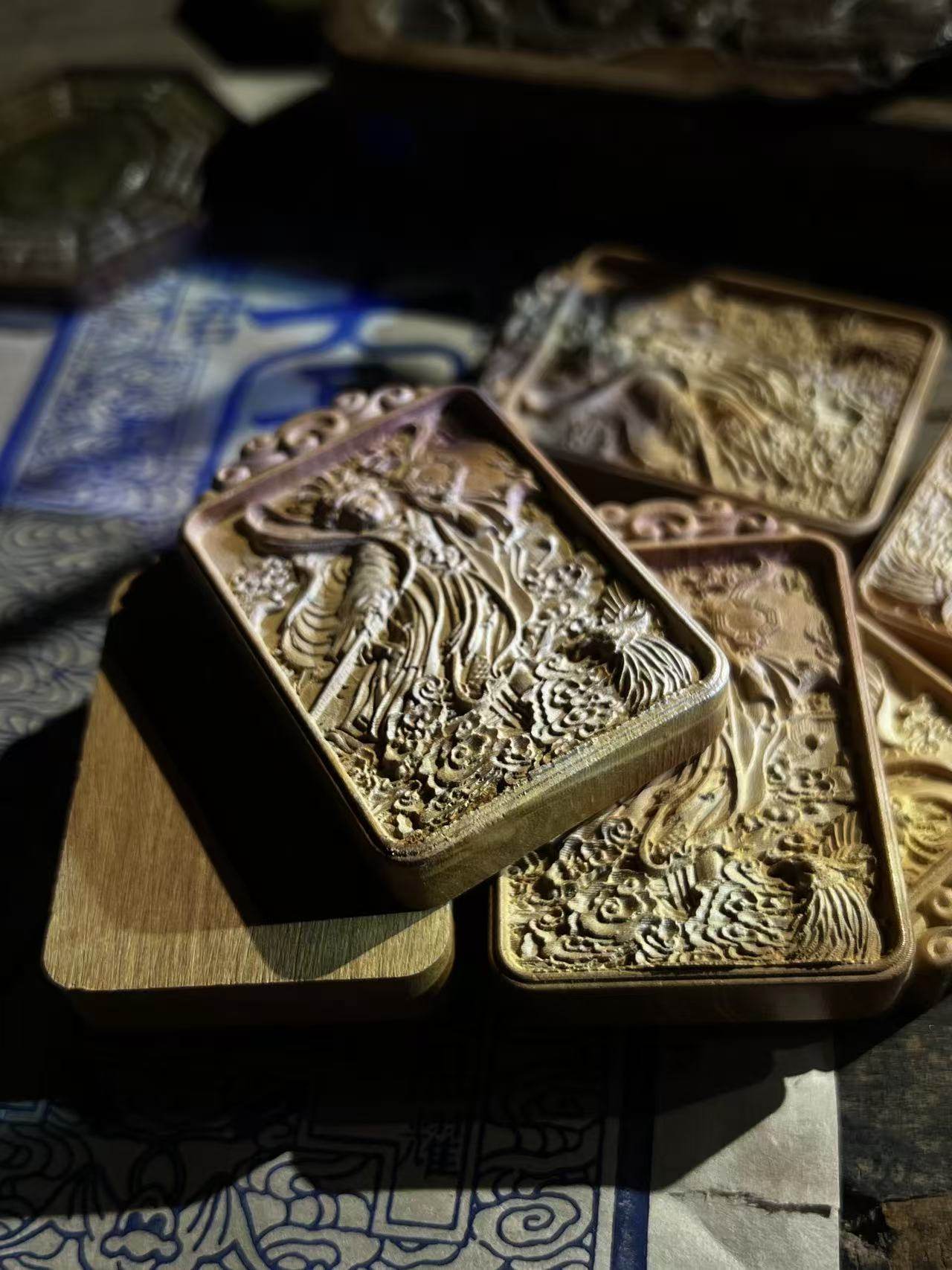 图片[4]-九天玄女赐福枣木精雕道系平安无事牌-衔鳞集