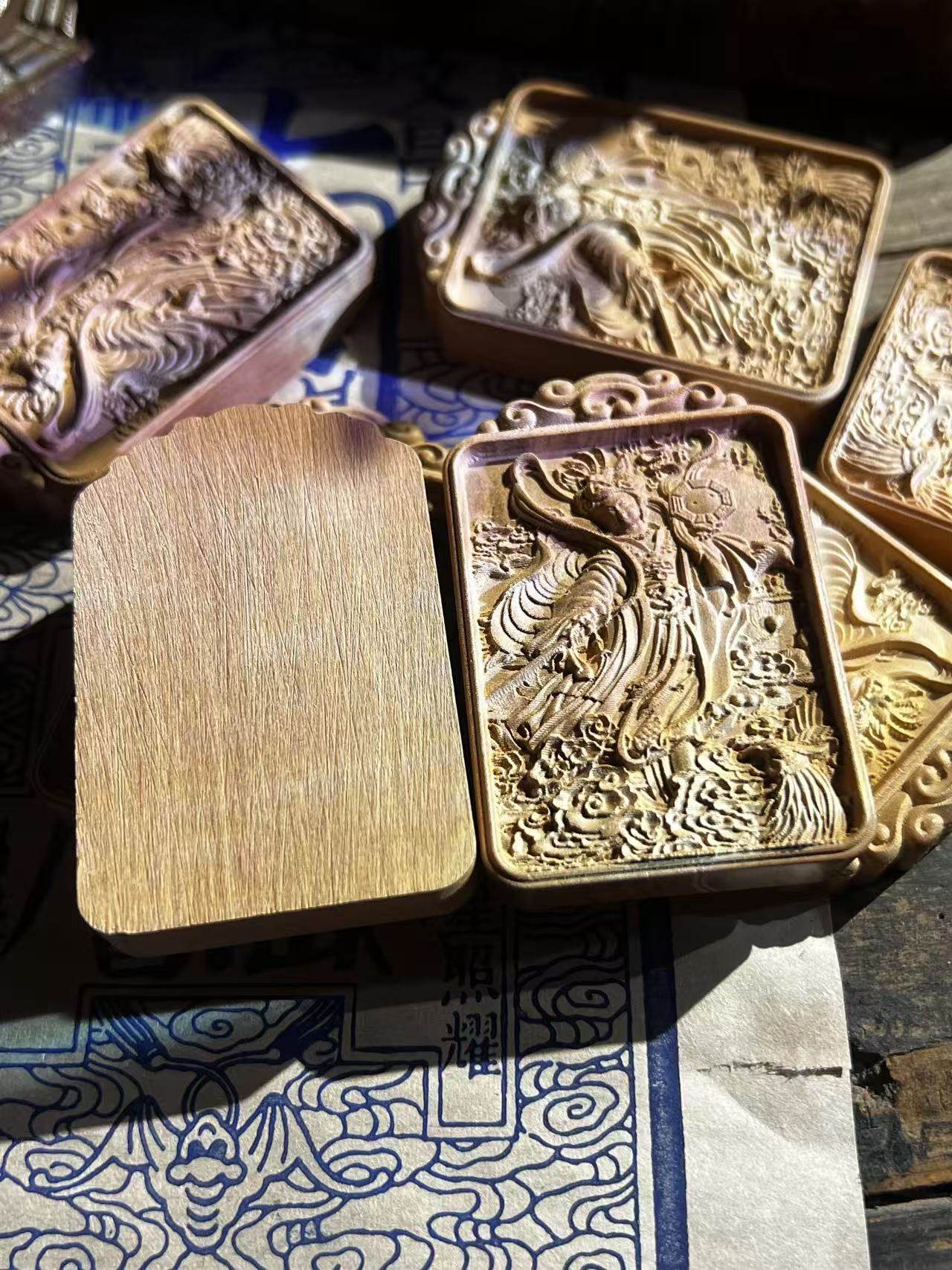 图片[6]-九天玄女赐福枣木精雕道系平安无事牌-衔鳞集