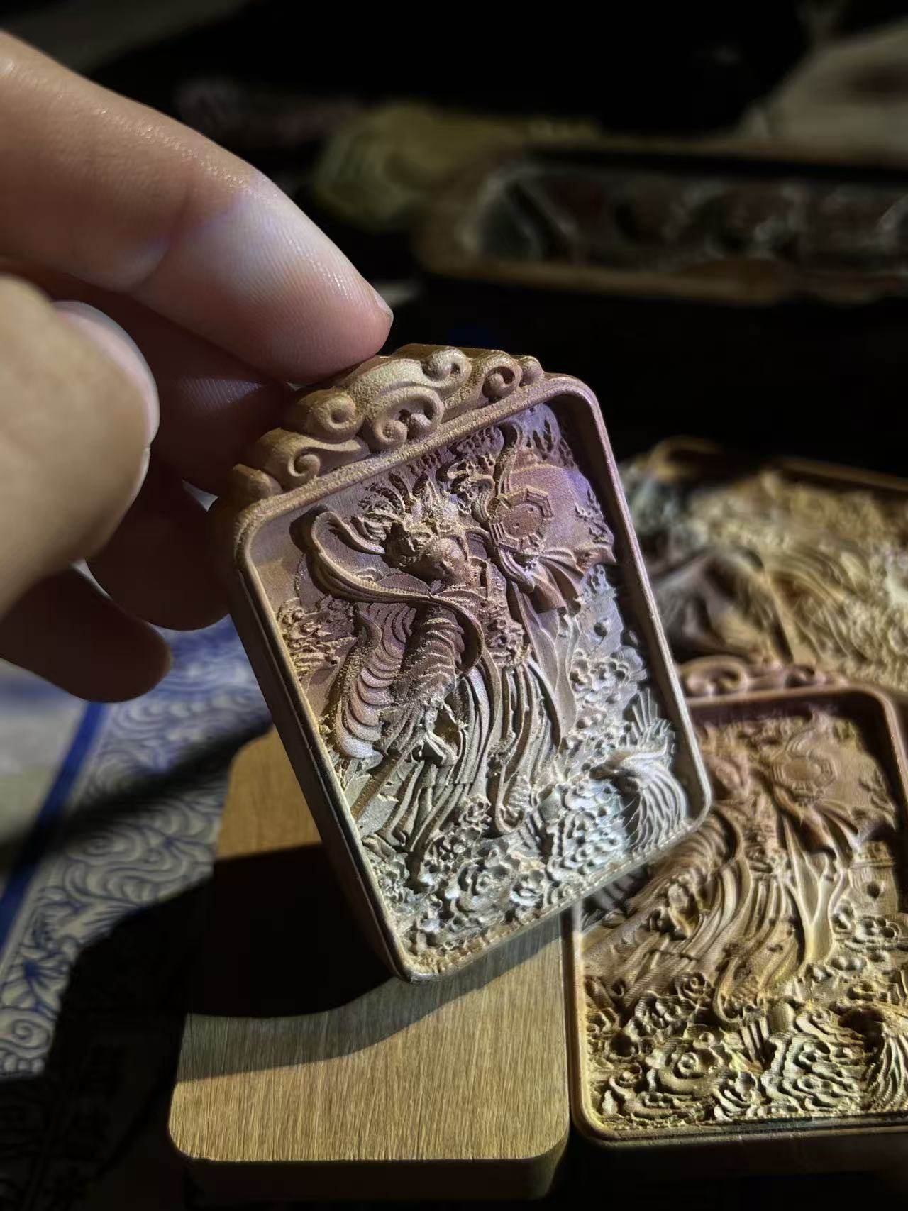 图片[2]-九天玄女赐福枣木精雕道系平安无事牌-衔鳞集