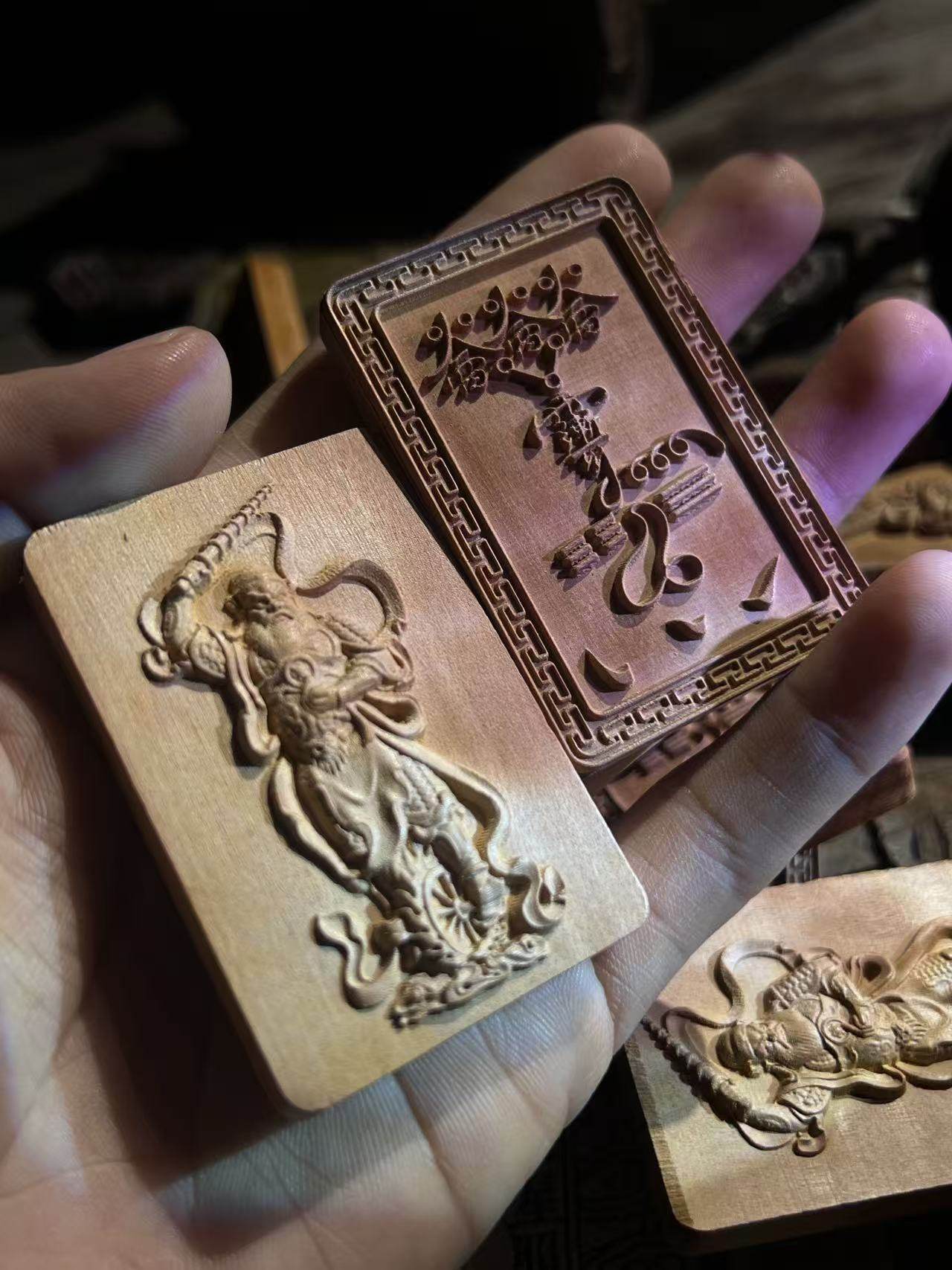 图片[5]-王灵官镇煞枣木新料精雕道系平安无事牌-衔鳞集