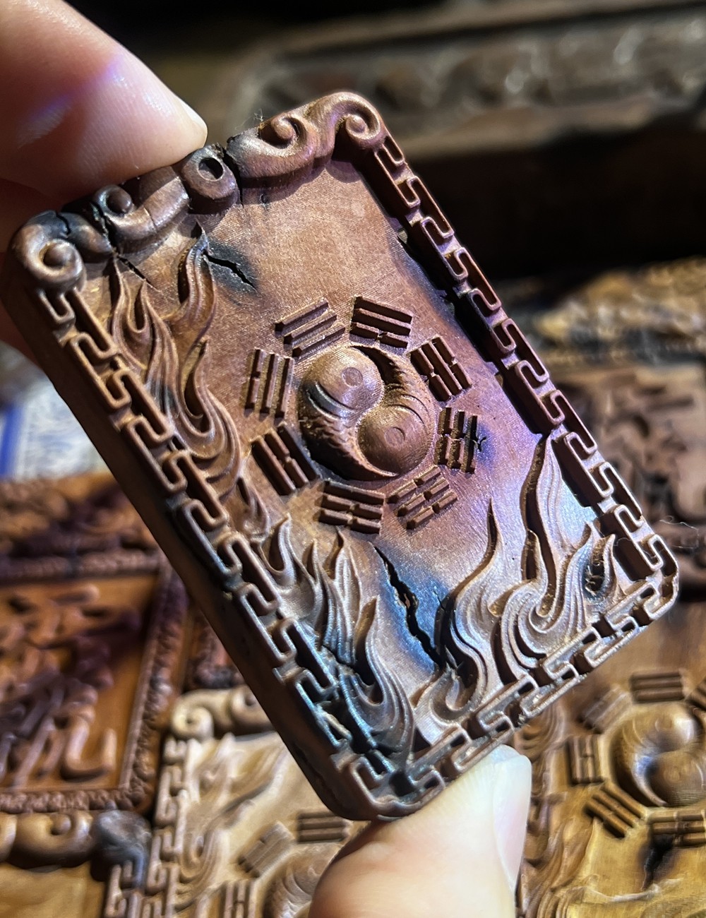 图片[5]-雷祖太极八卦枣木精雕道系平安无事牌-衔鳞集