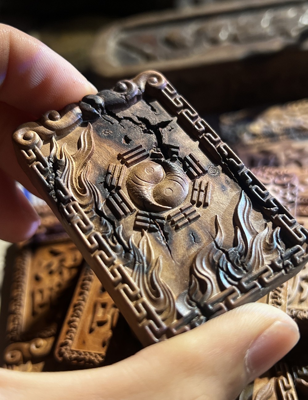 图片[4]-雷祖太极八卦枣木精雕道系平安无事牌-衔鳞集