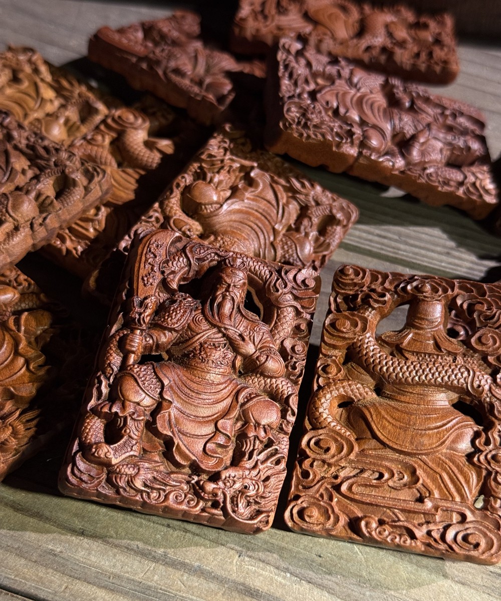 图片[5]-立刀关公招财护法枣木精雕道系平安无事牌-衔鳞集